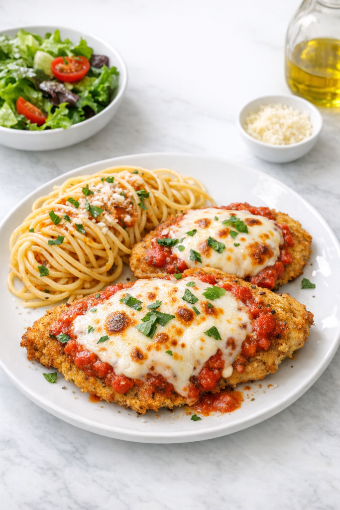 Oven-Baked Italian Chicken Cutlets with Mozzarella recipe