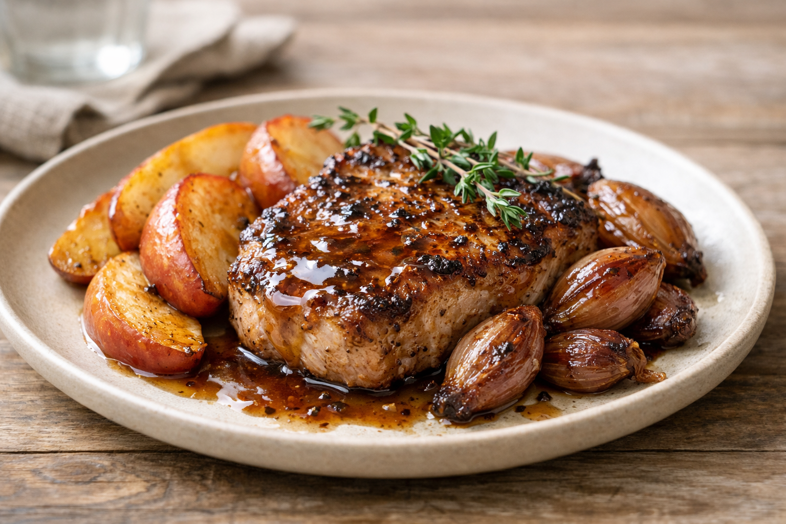 Sheet-Pan Pork Chops with Apples & Roasted Shallots