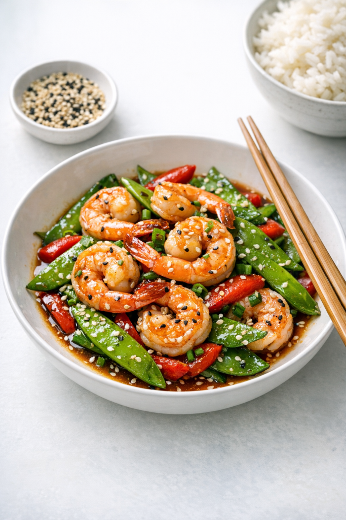 30-Minute Shrimp and Snow Pea Stir-Fry recipe