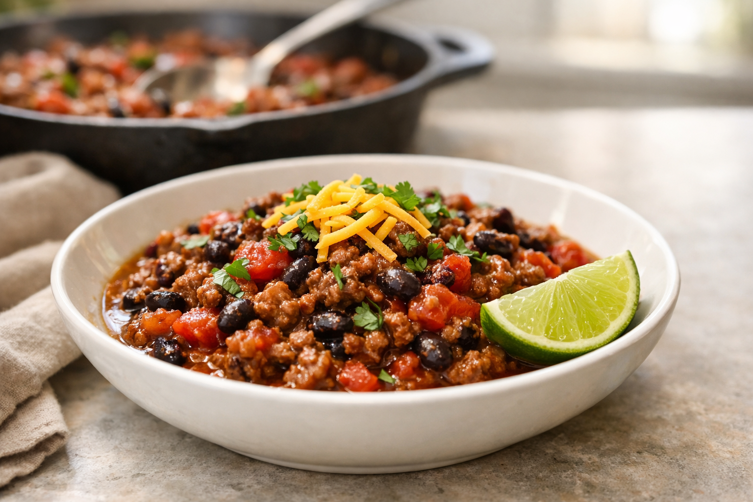 Budget Beef and Bean Skillet with Tomatoes (30 Min)