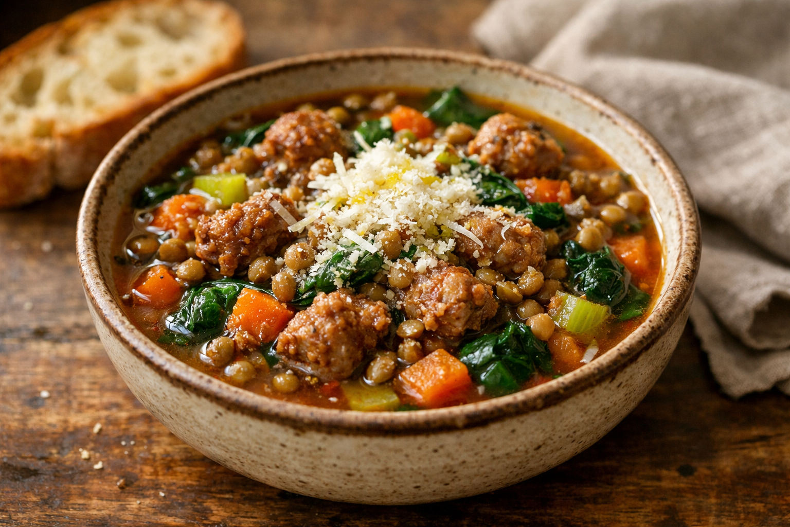 Slow Cooker Italian Sausage and Lentil Stew