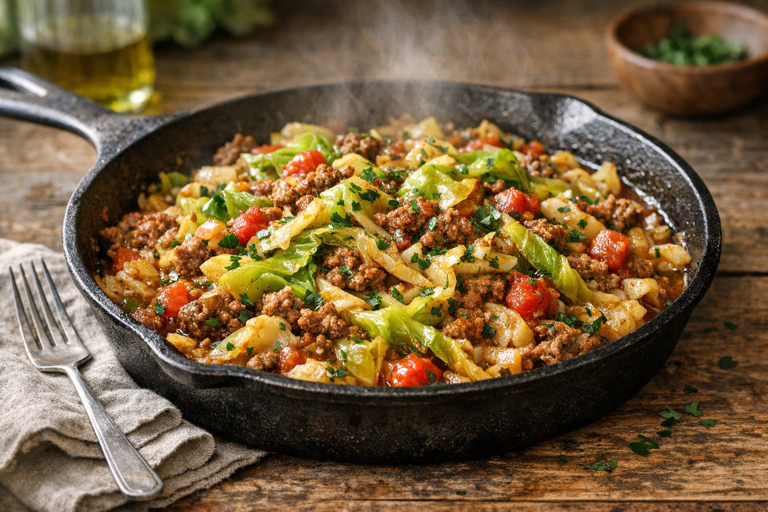 Budget-Friendly Cabbage and Ground Beef Skillet