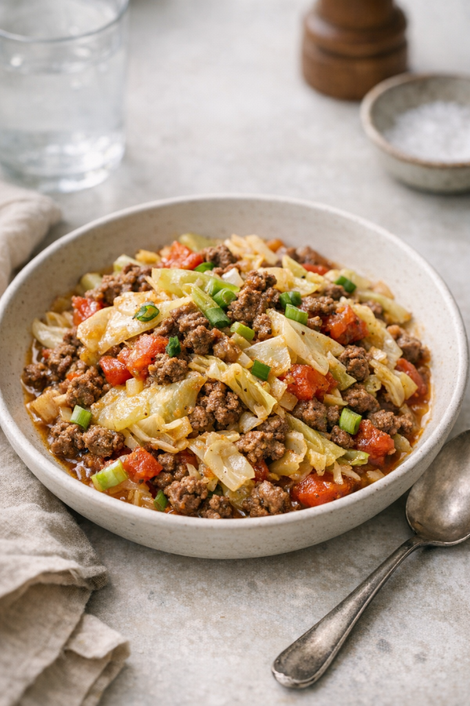 Budget-Friendly Cabbage and Ground Beef Skillet recipe