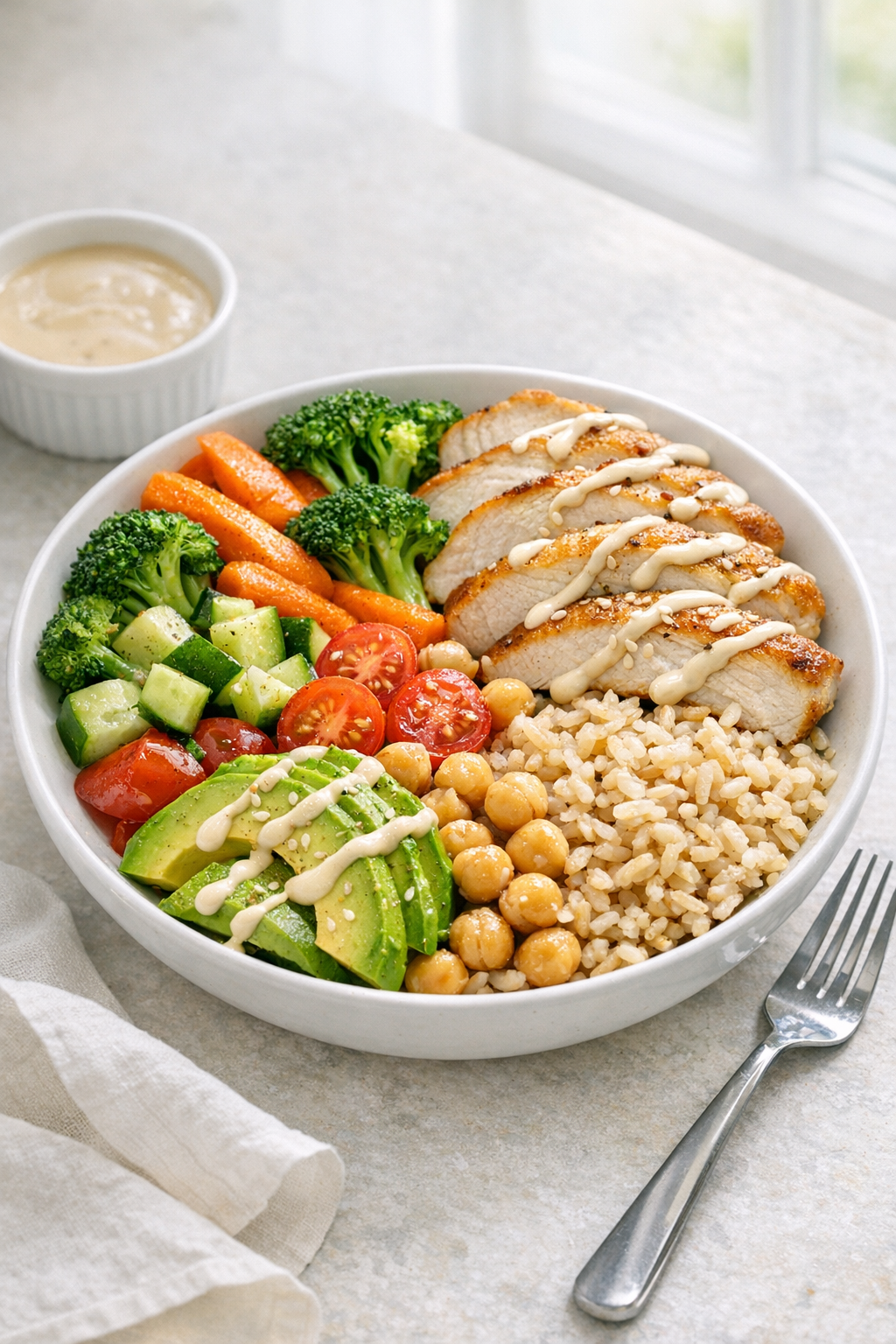 Meal Prep Turkey and Brown Rice Veggie Bowls recipe