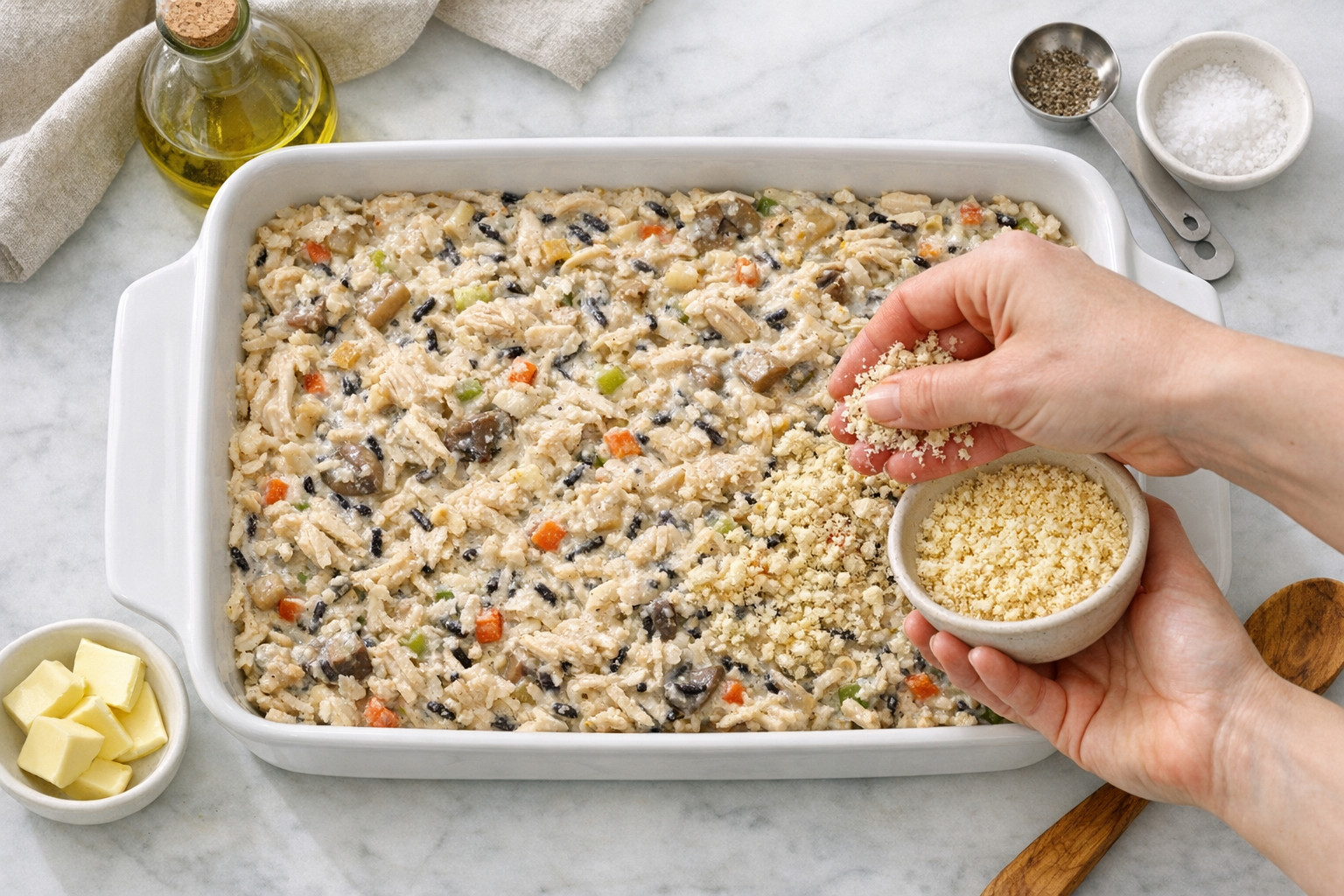 Creamy Chicken and Wild Rice Bake (Easy Casserole)
