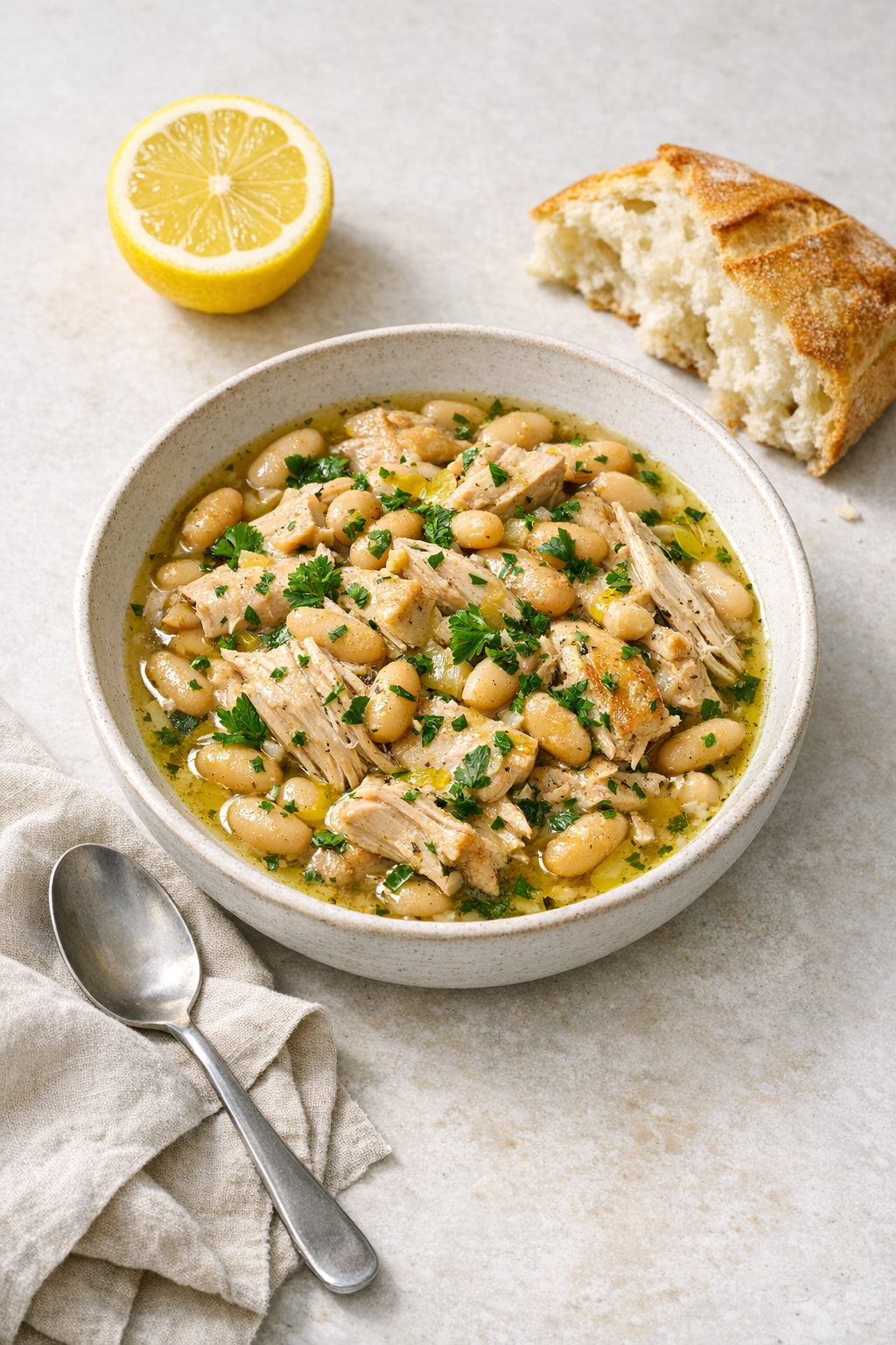 Slow Cooker Chicken with Cannellini Beans & Herbs