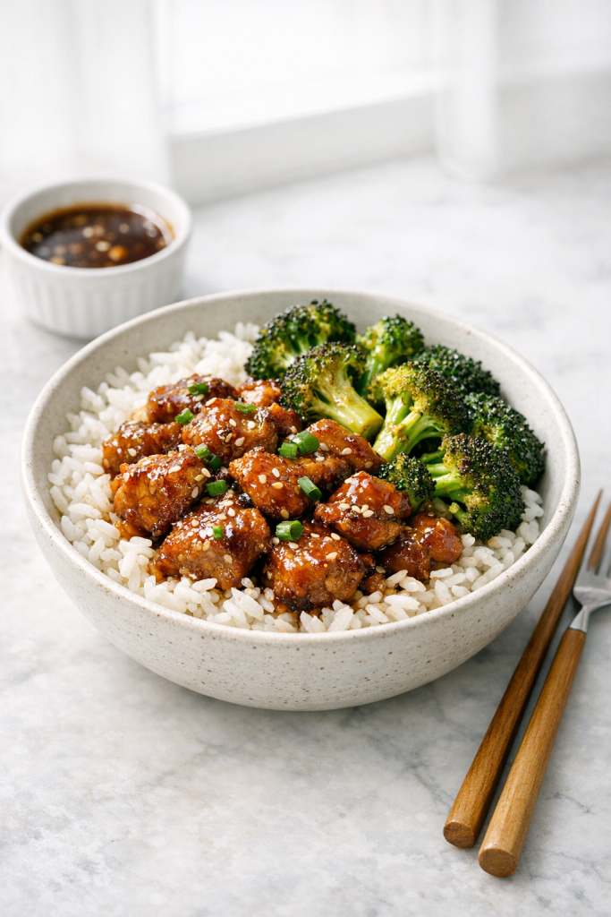 One-Pan Honey Garlic Pork with Roasted Broccoli recipe