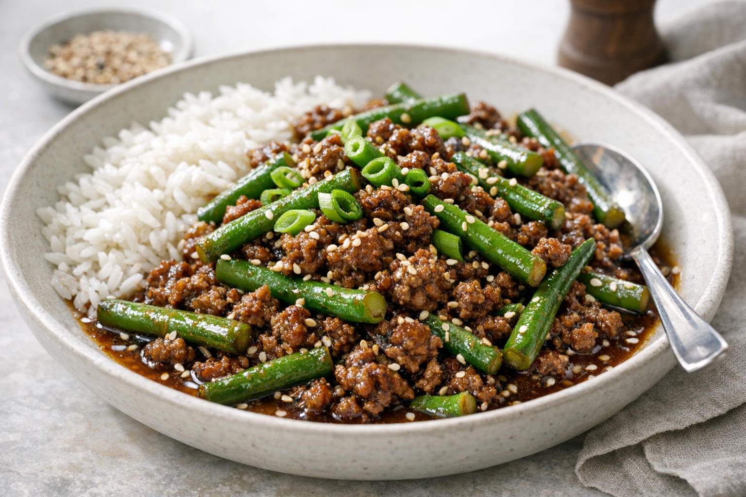 30-Minute Beef and Green Bean Skillet Recipe