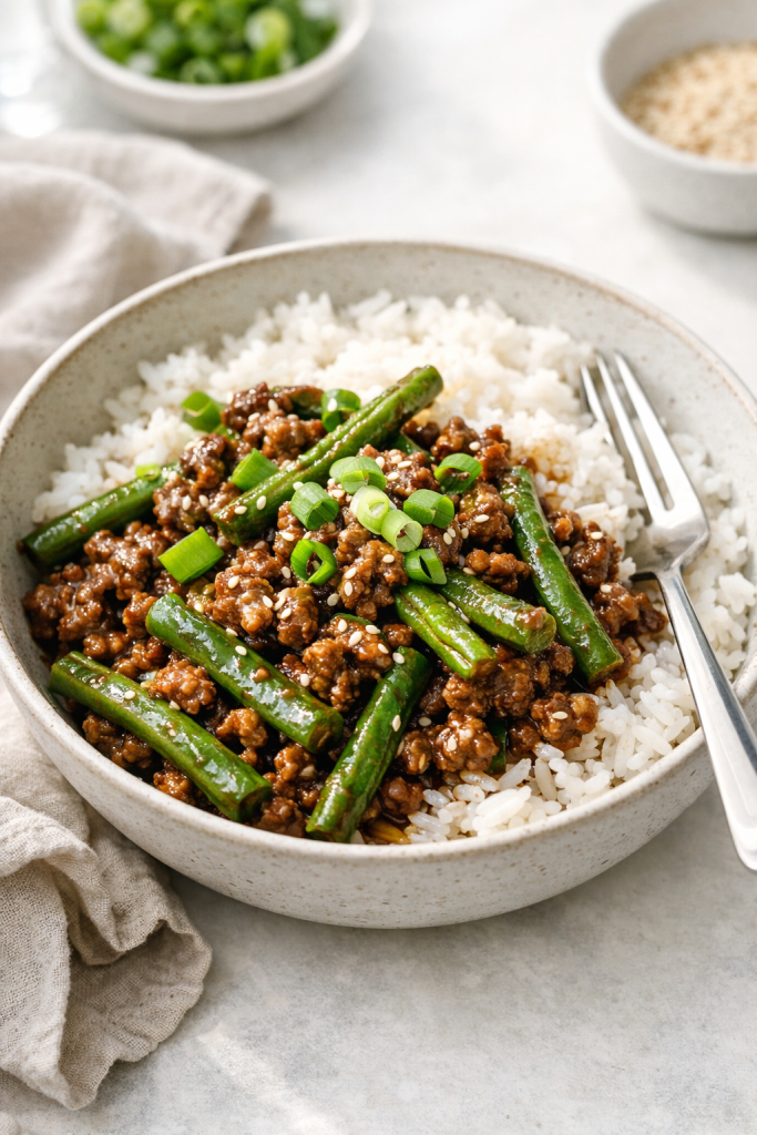 30-Minute Beef and Green Bean Skillet recipe