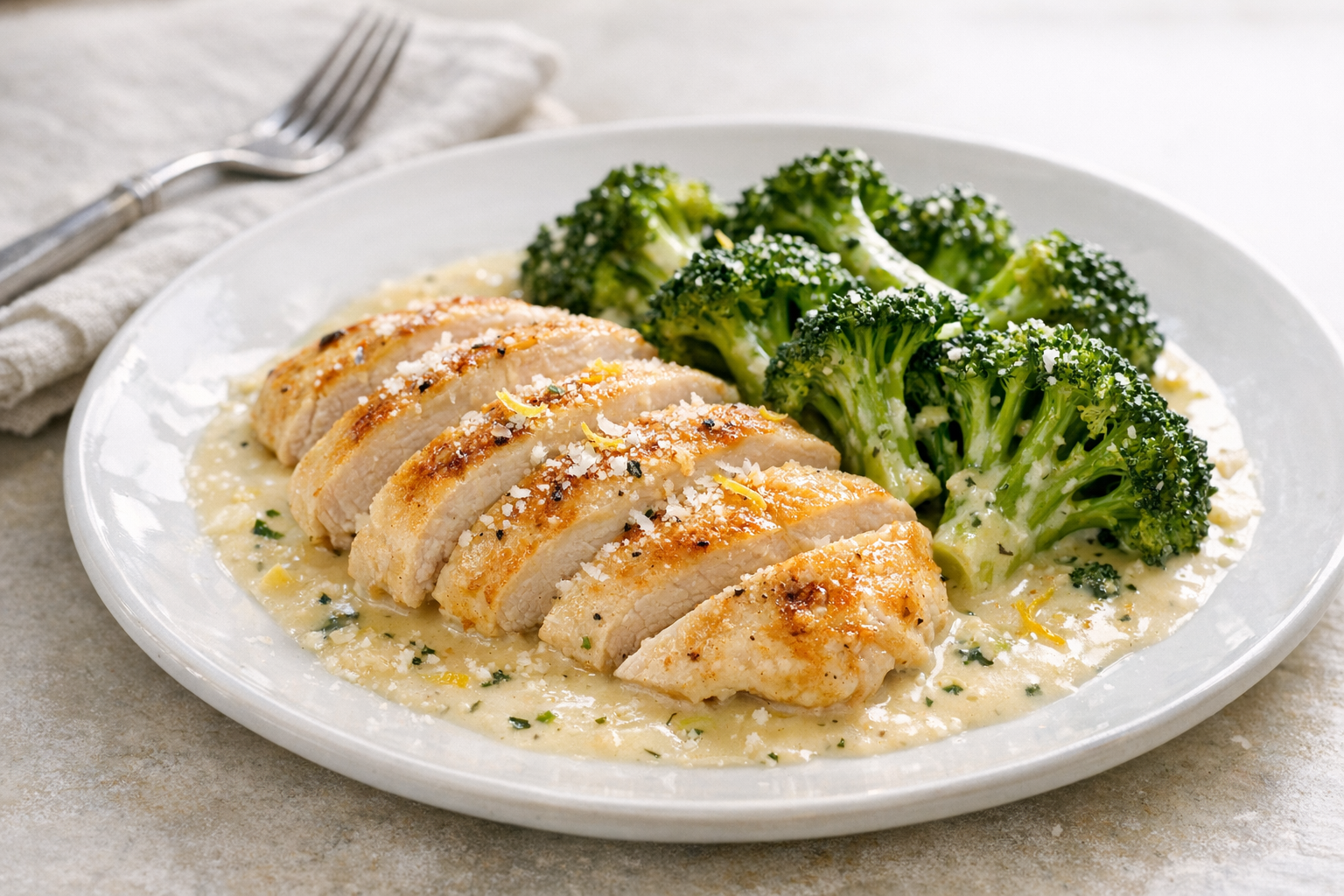 Oven-Baked Chicken and Broccoli (Light Cream Sauce)