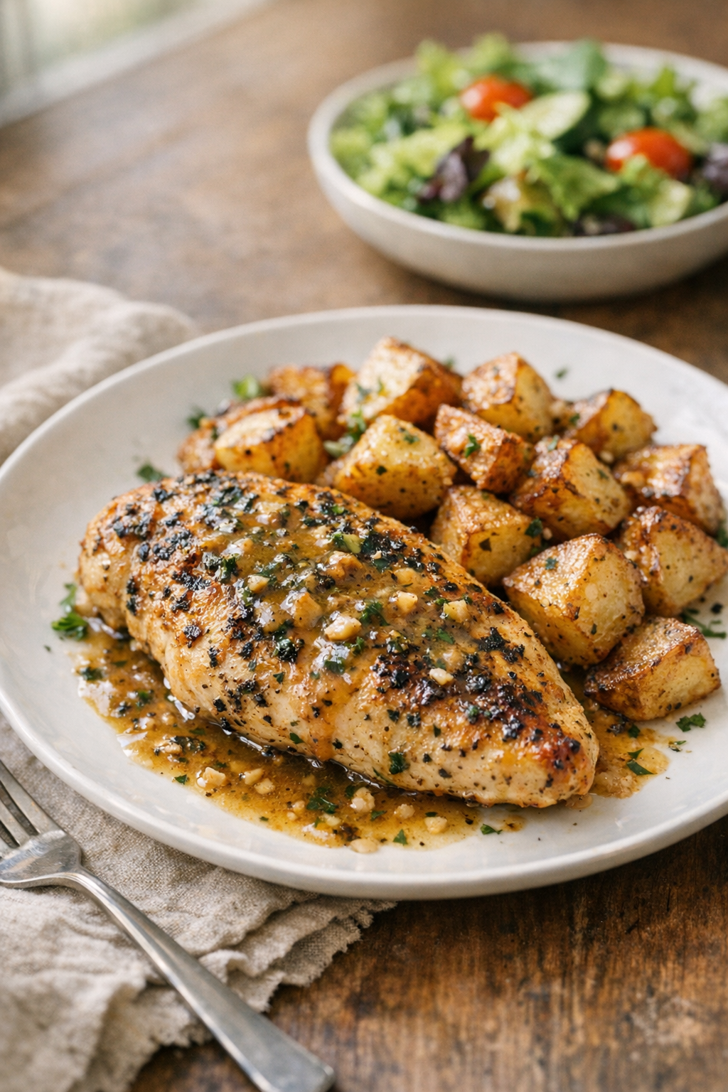 Skillet Herb Chicken with Crispy Potatoes recipe