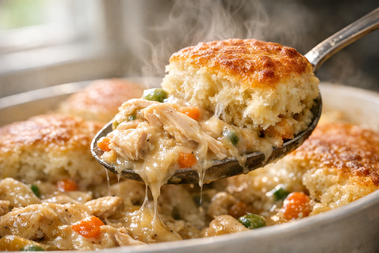 Chicken and Biscuit Casserole with Savory Gravy