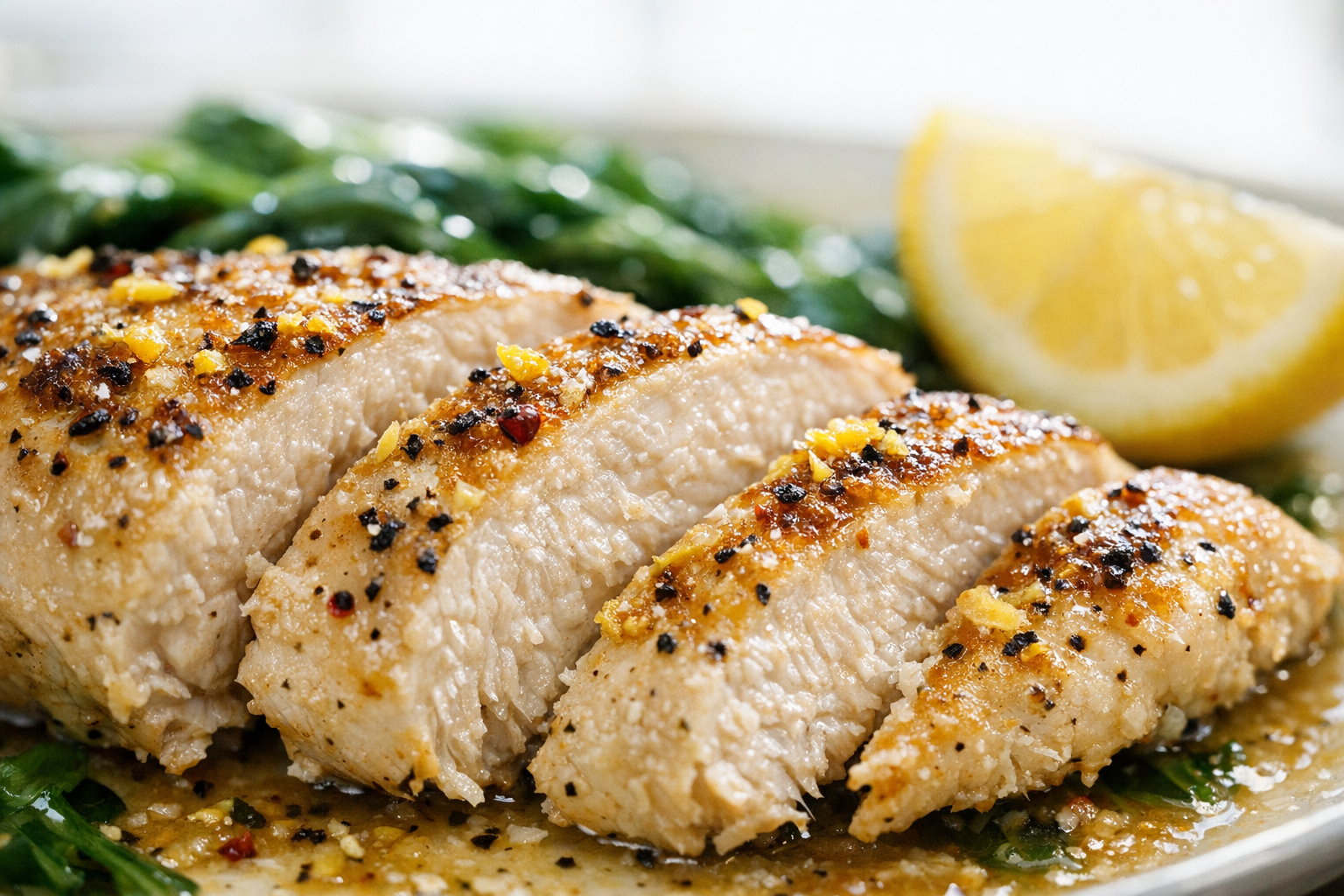 Healthy Oven Chicken with Lemon and Greens