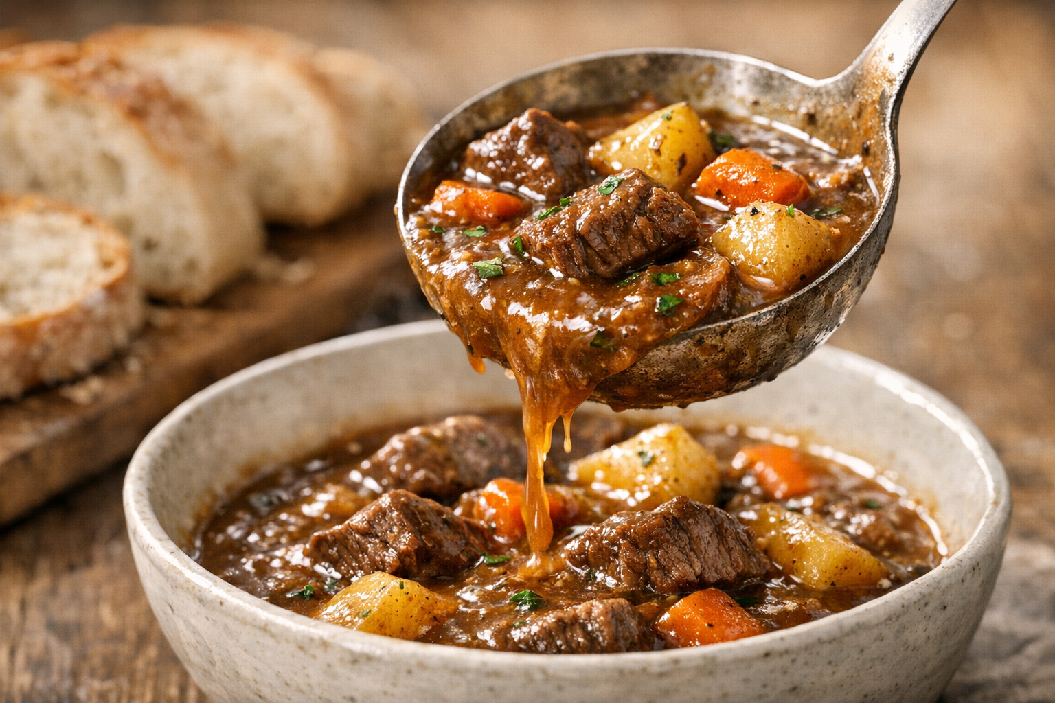 Slow Cooker Beef and Potato Herb Stew Recipe