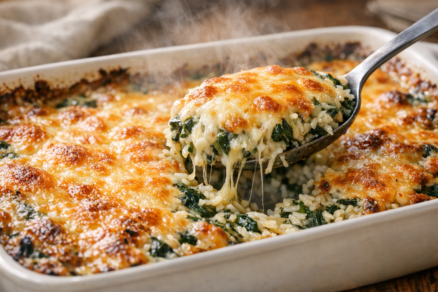 Oven-Baked Chicken and Spinach Rice Casserole