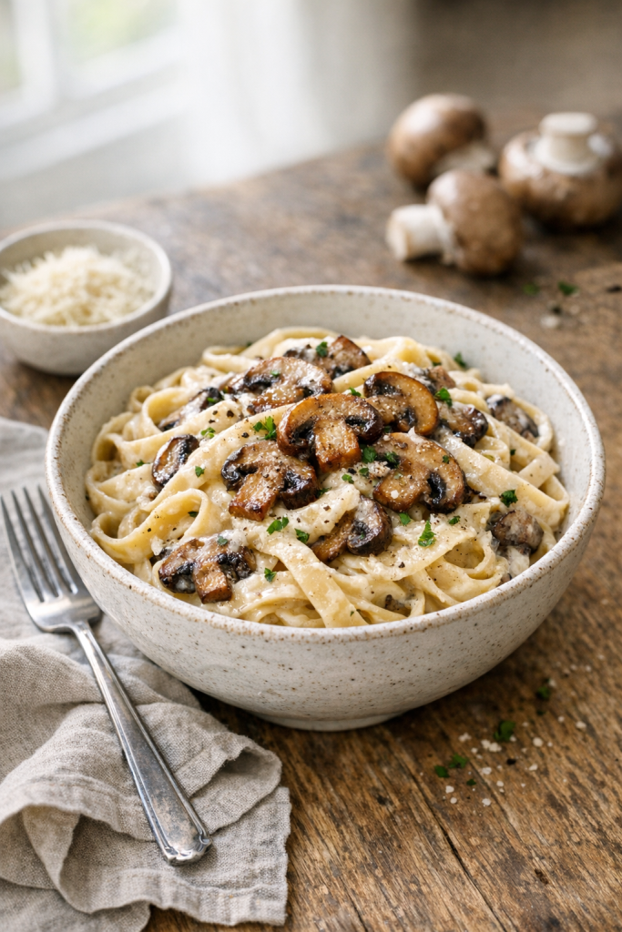 Budget-Friendly Creamy Mushroom Pasta recipe