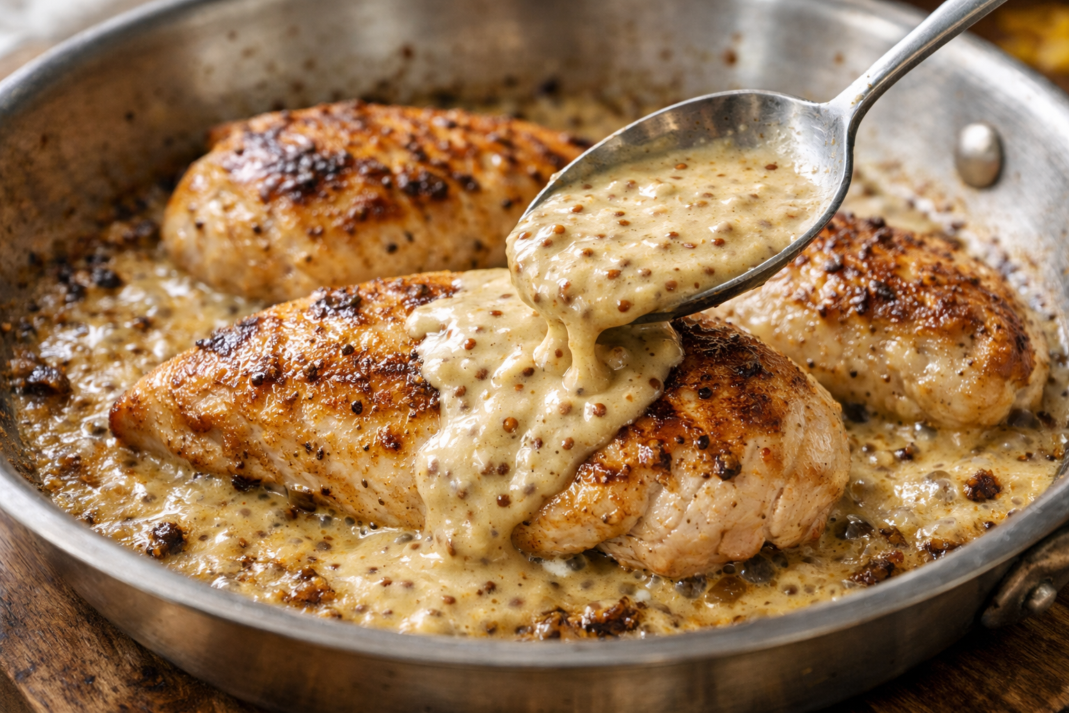 Skillet Chicken with Mustard Cream Sauce