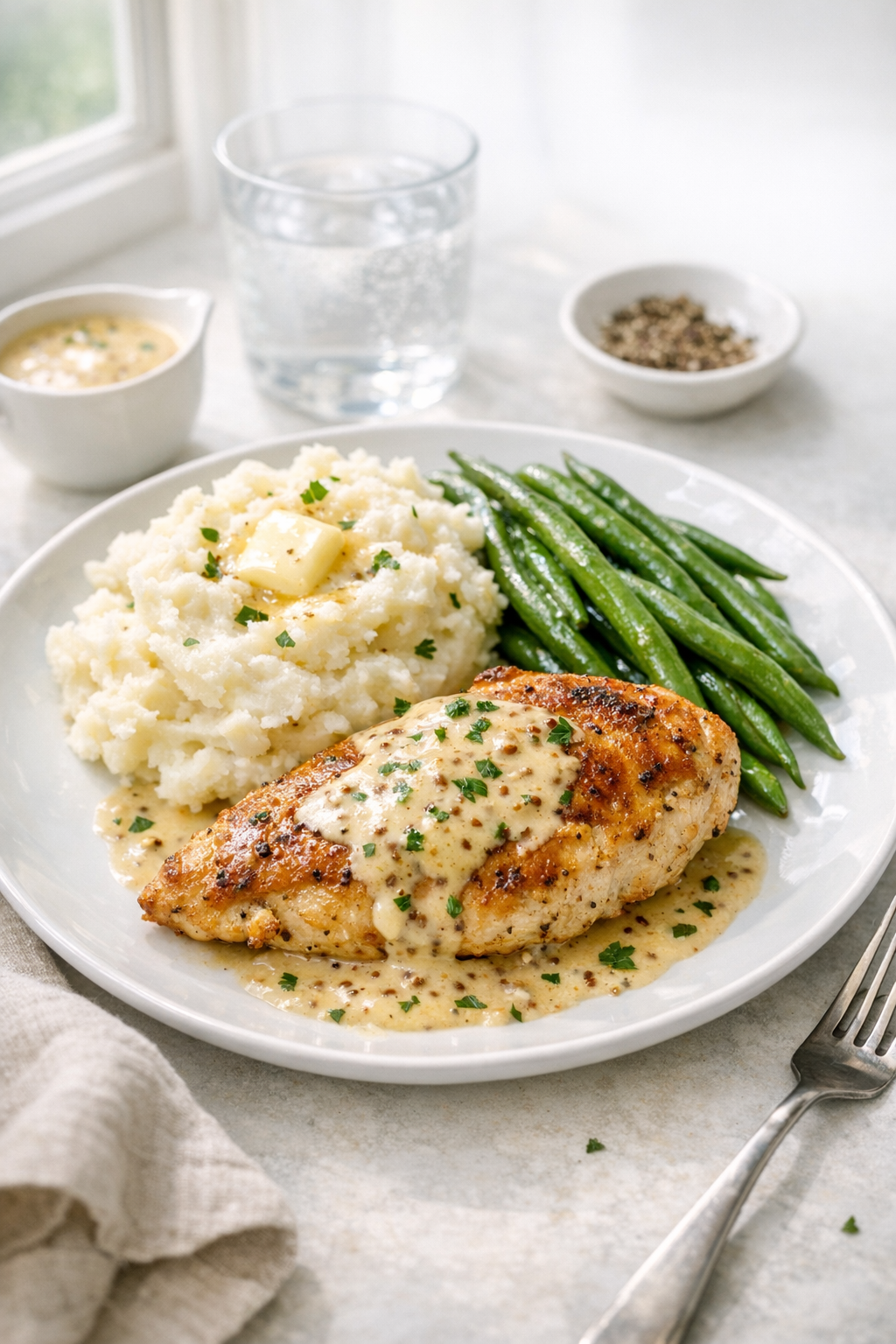 Skillet Chicken with Mustard Cream Sauce