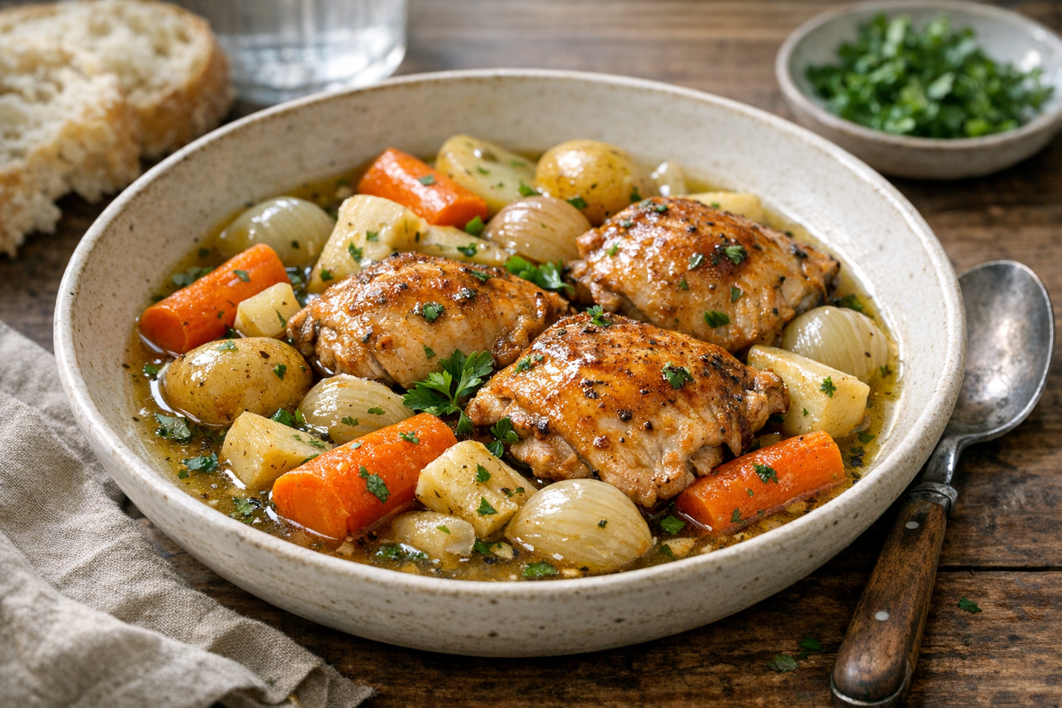 Slow Cooker Chicken with Root Vegetables (Easy!)