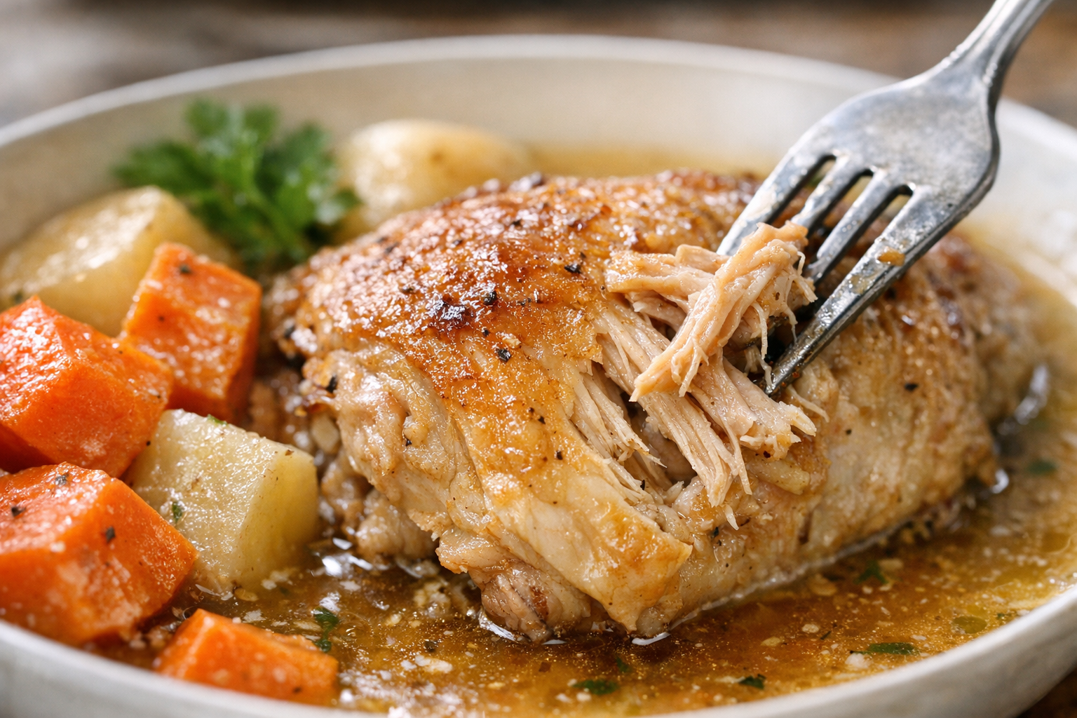 Slow Cooker Chicken with Root Vegetables (Easy!)