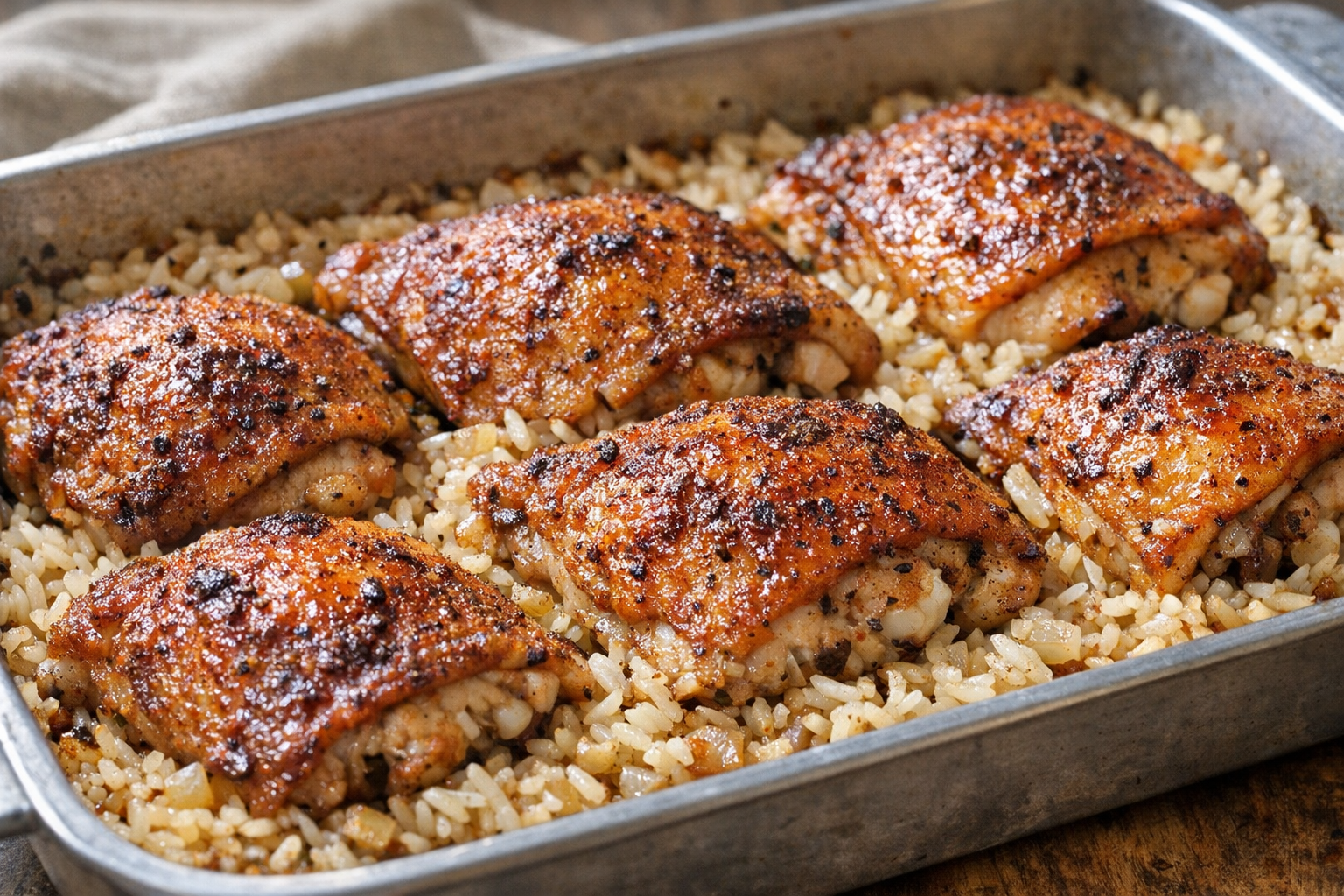 Oven-Baked Paprika Chicken with Rice (Easy One-Pan)