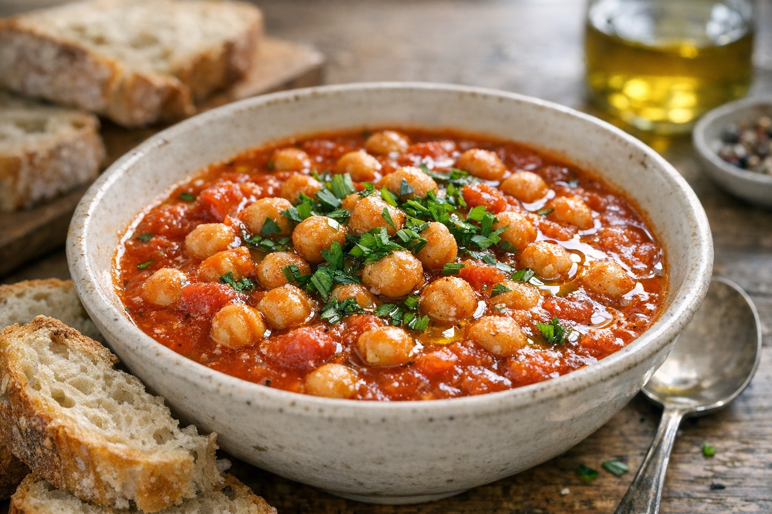 Budget-Friendly Tomato Chickpea Stew (1 Pot)