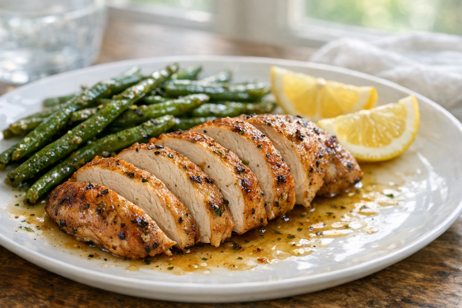 Healthy Oven-Baked Turkey with Green Beans
