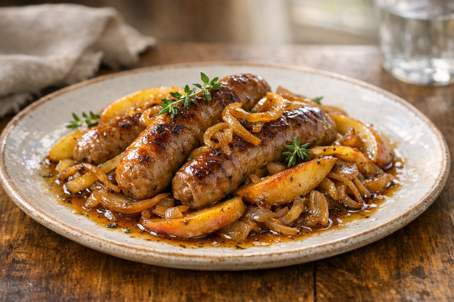 One-Pan Sausage with Apples and Onions Recipe