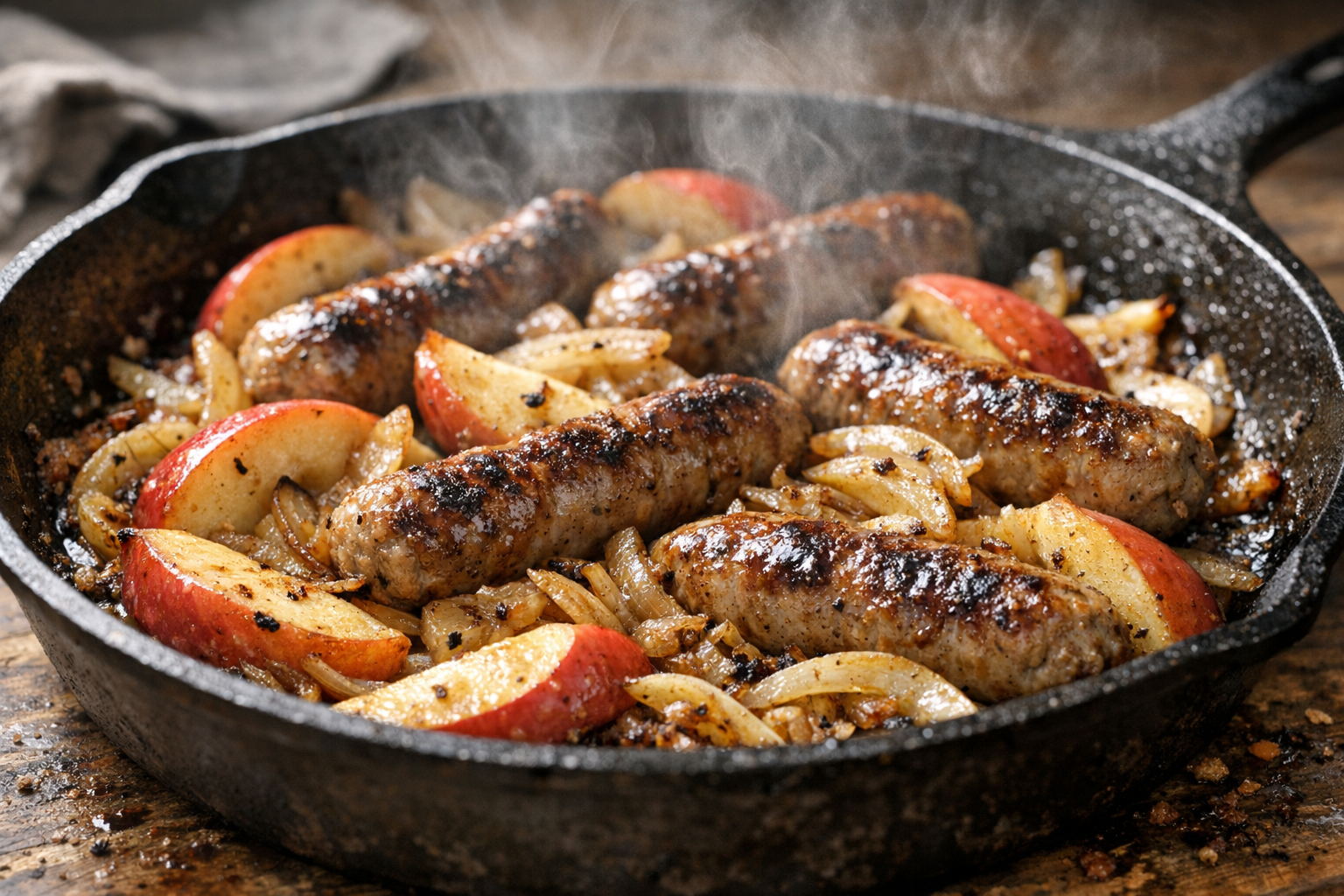One-Pan Sausage with Apples and Onions Recipe