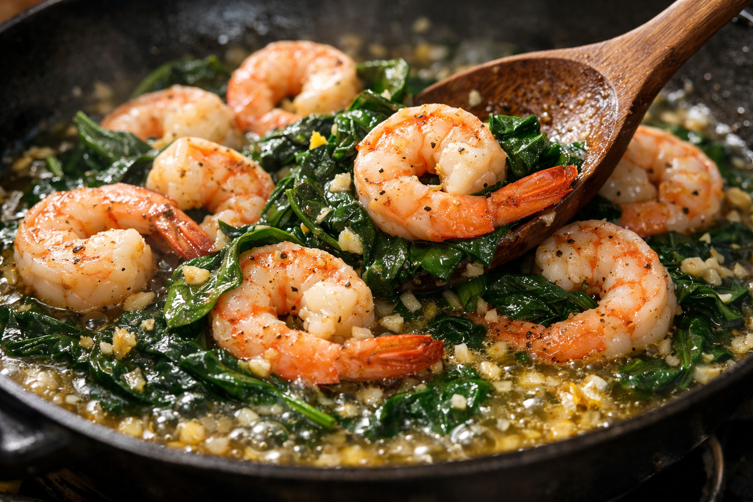30-Minute Shrimp and Spinach Skillet Recipe