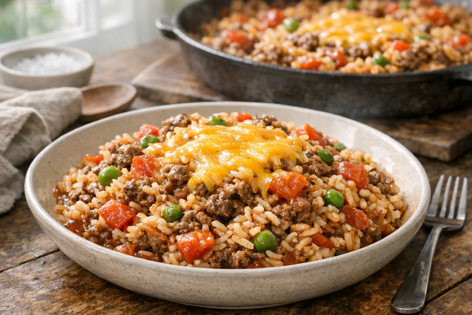Budget-Friendly Beef and Rice Skillet (One Pan)