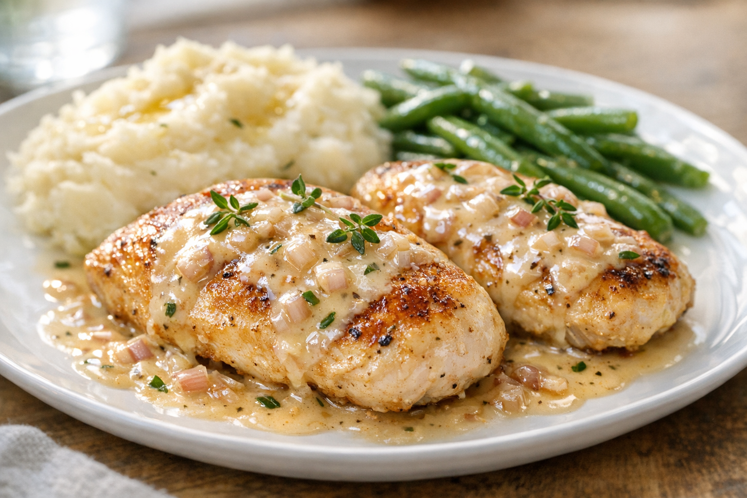 Pan-Seared Chicken with Shallot Cream Sauce