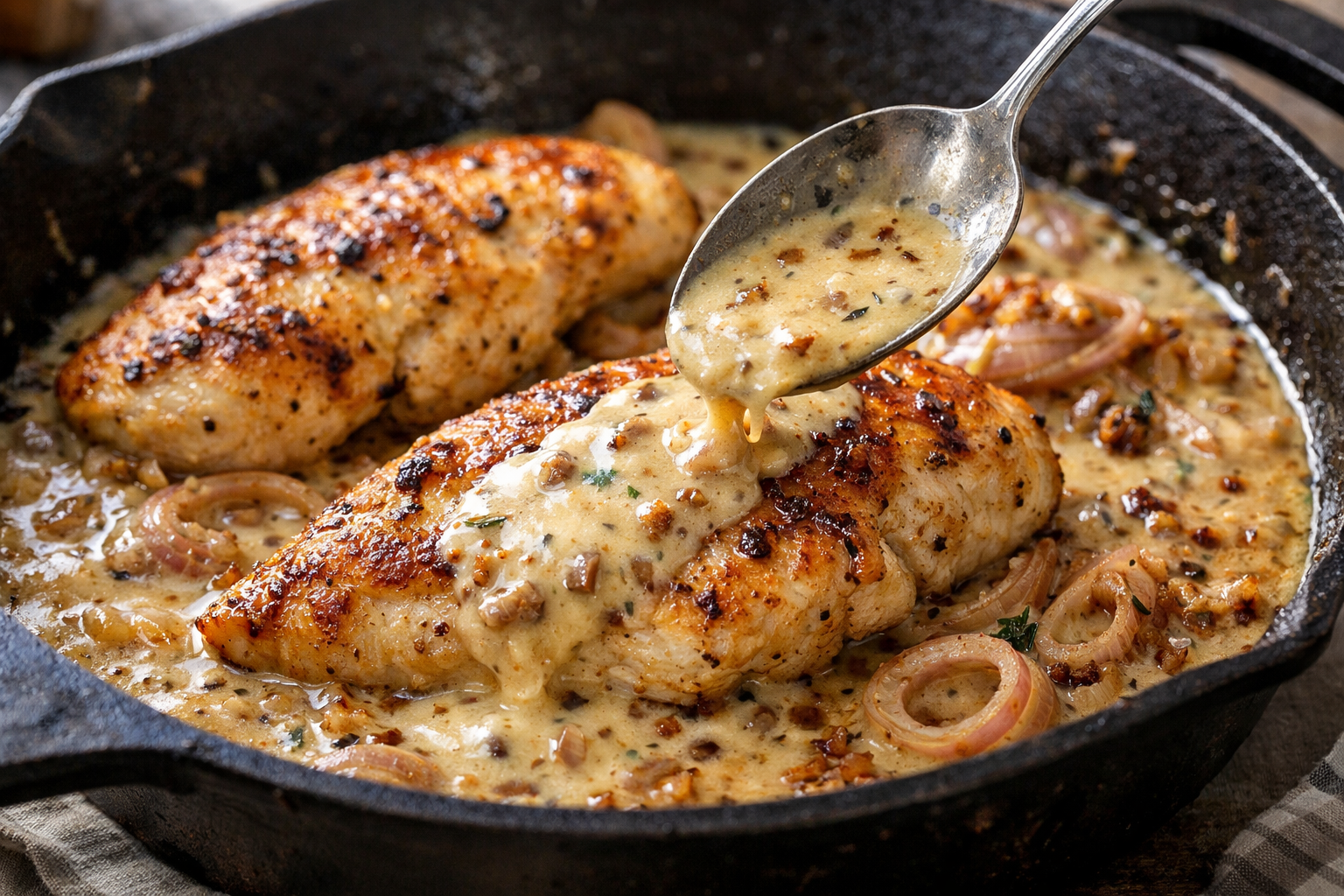 Pan-Seared Chicken with Shallot Cream Sauce