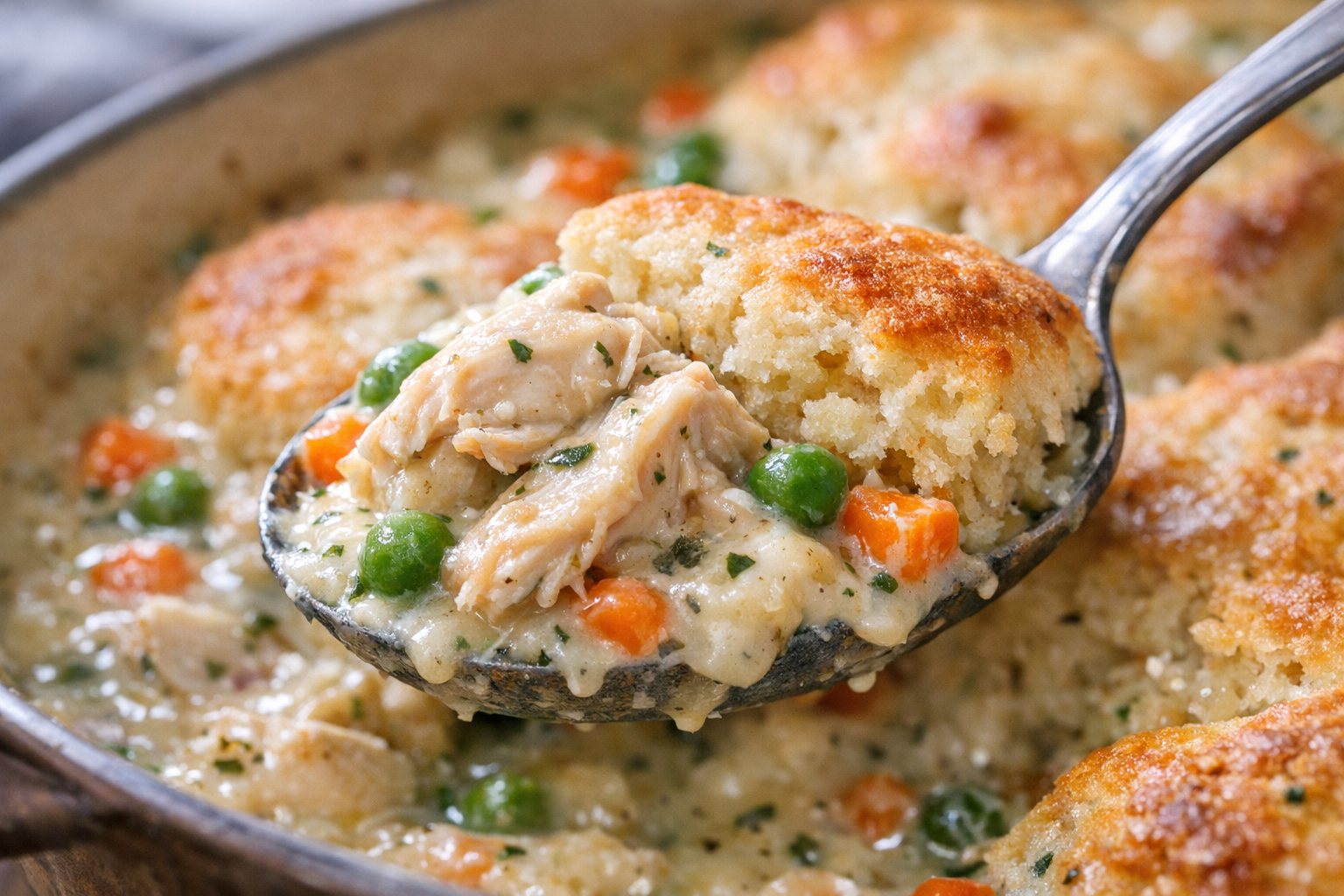 Chicken Biscuit Bake with Savory Herb Gravy