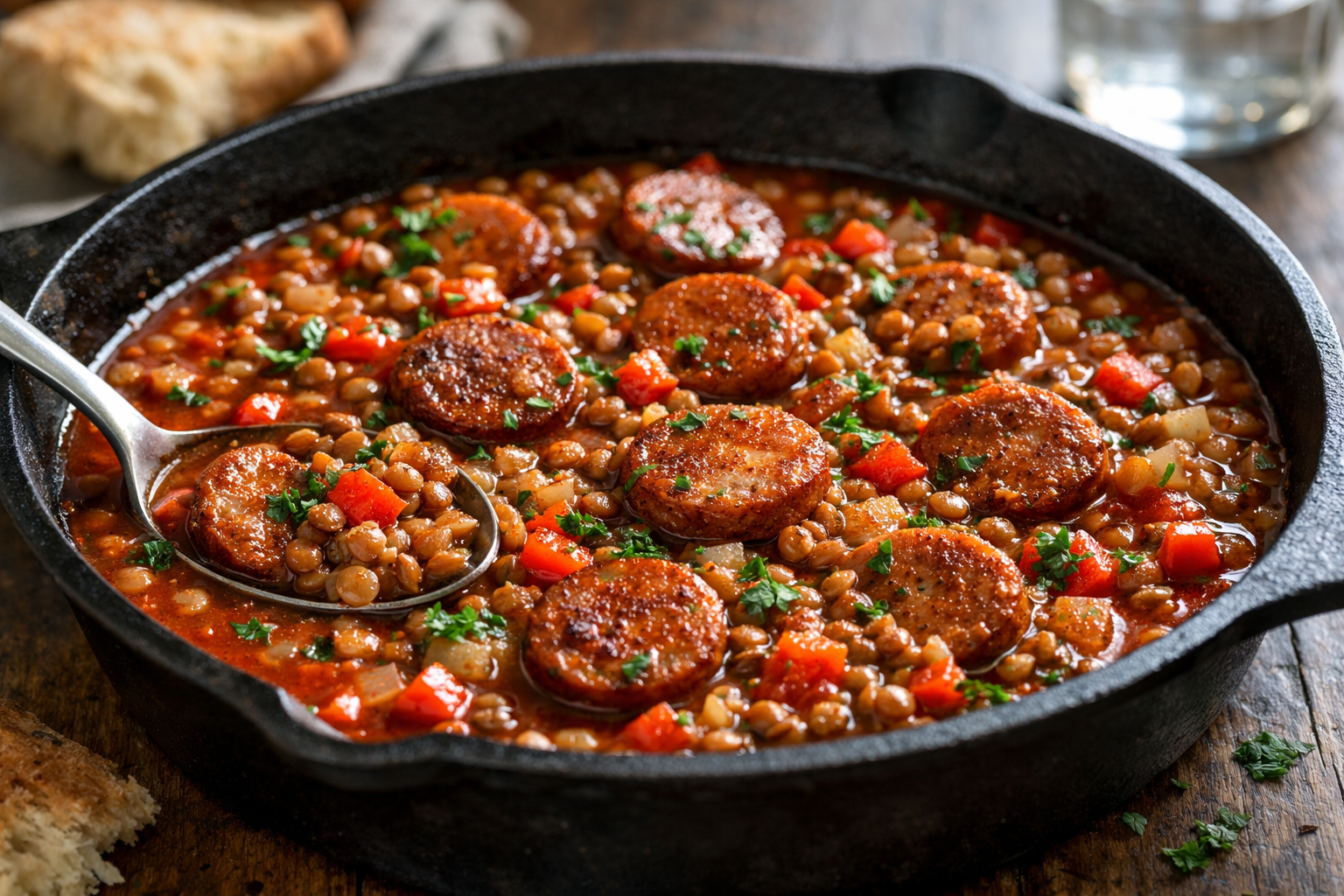 Budget-Friendly Lentil and Sausage Skillet Recipe