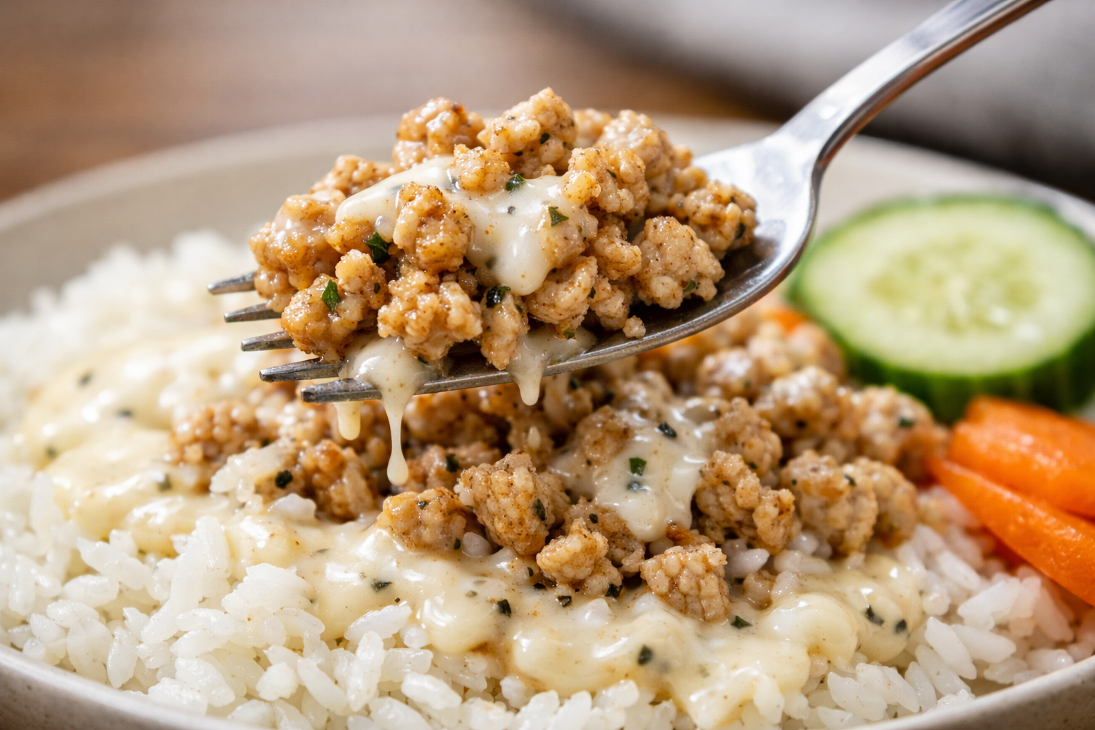Meal Prep Turkey Rice Bowls with Garlic Sauce