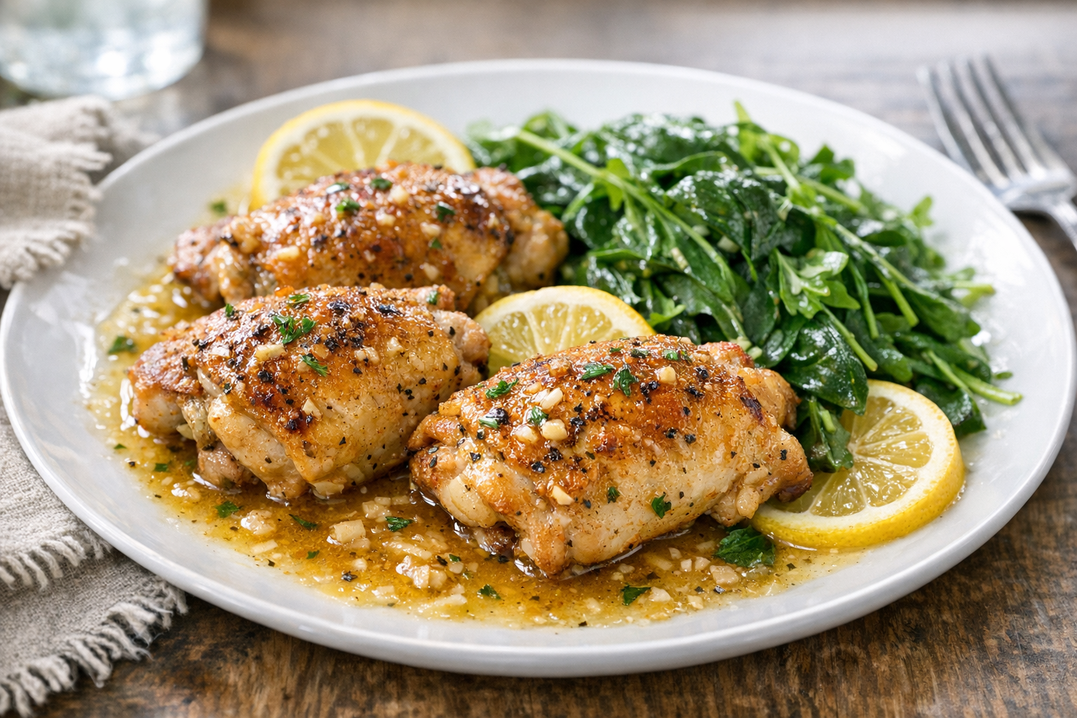 Oven-Baked Lemon Chicken with Greens (One Pan)