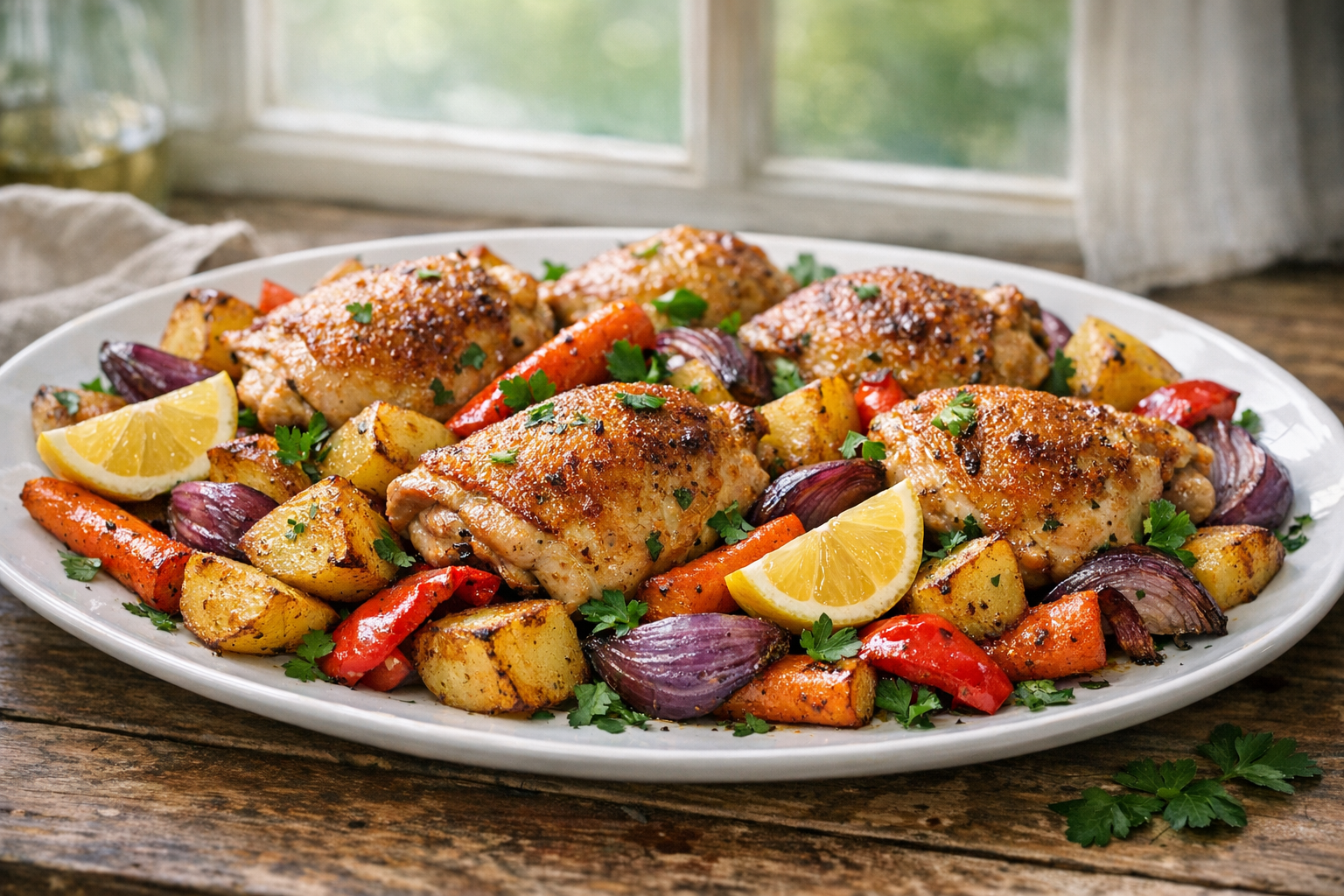Rustic Chicken and Vegetable Tray Bake (Easy Sheet Pan)