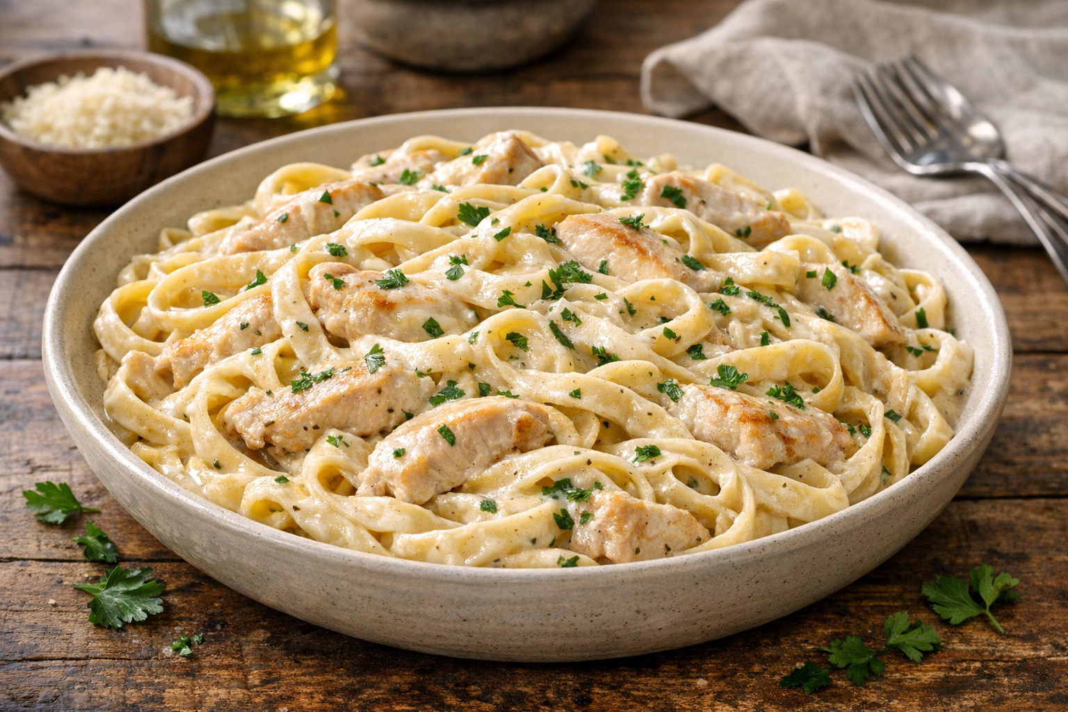 Family-Style Creamy Chicken Pasta (30-Minute)