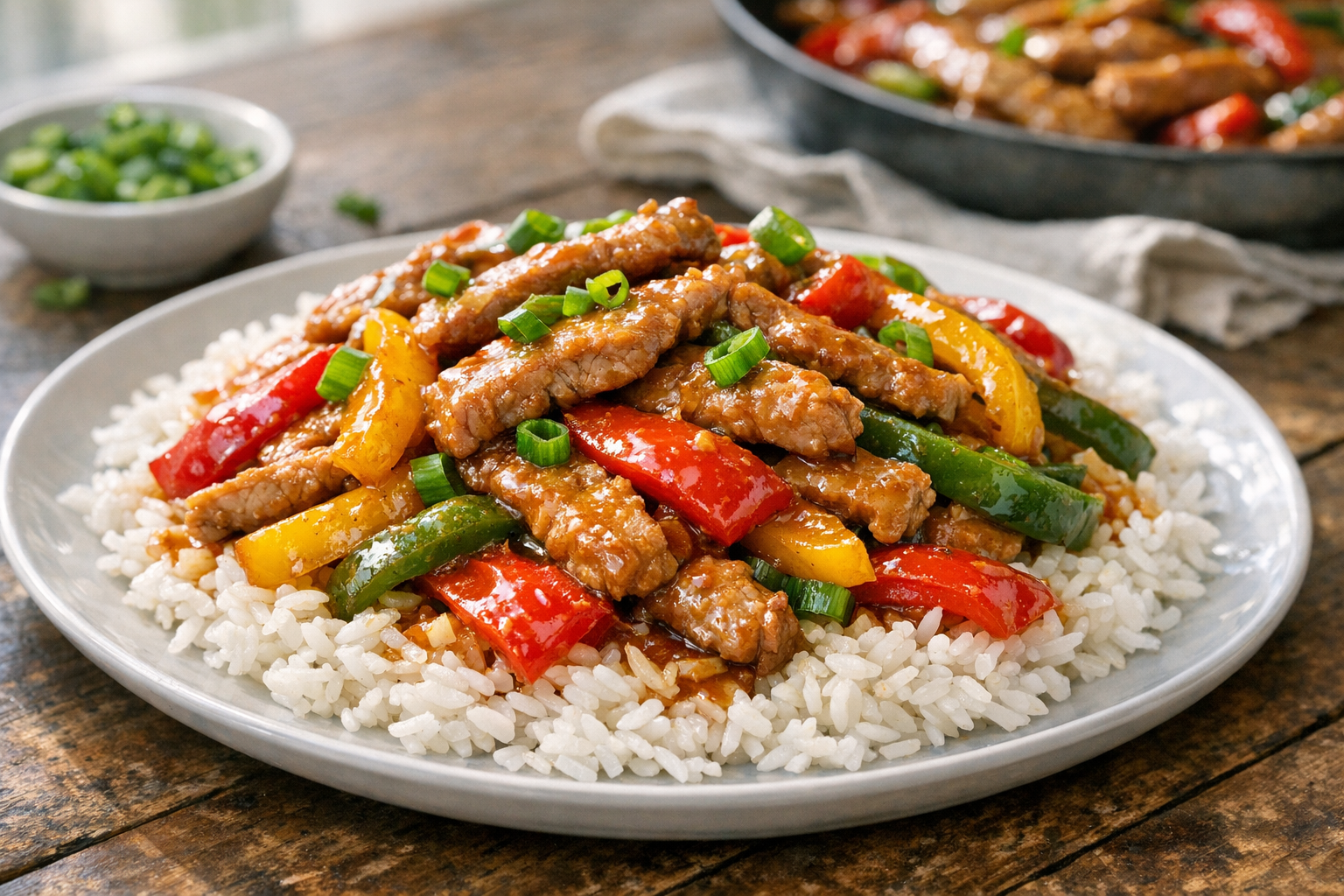 30-Minute Pork and Bell Pepper Skillet Recipe