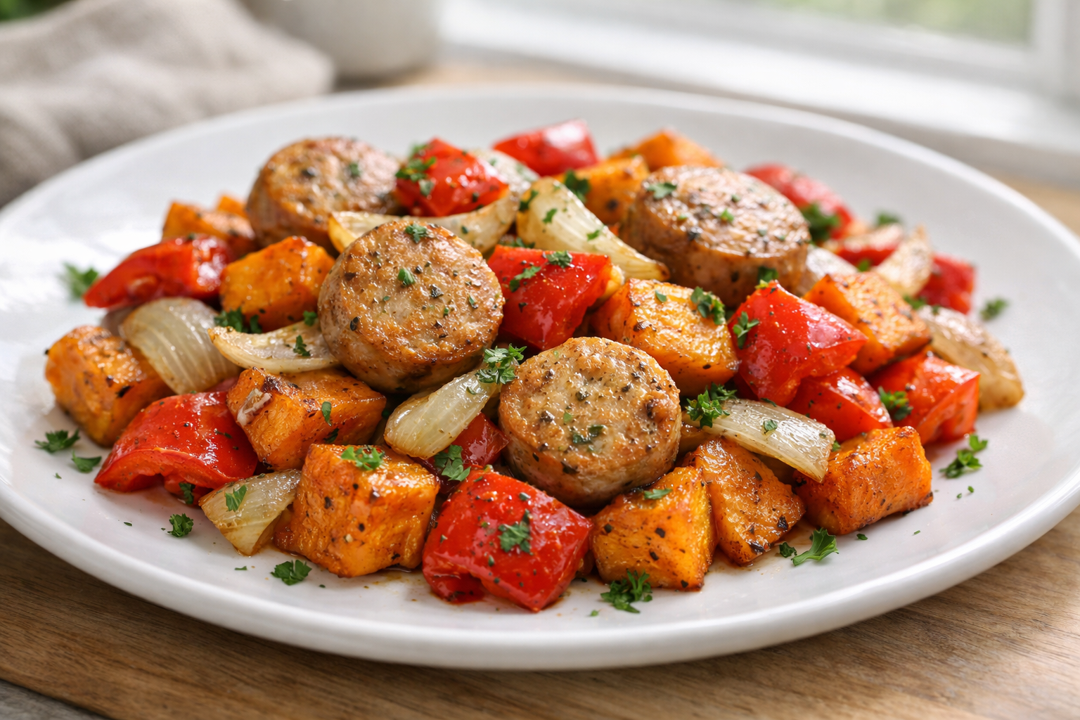 One-Pan Chicken Sausage & Sweet Potatoes