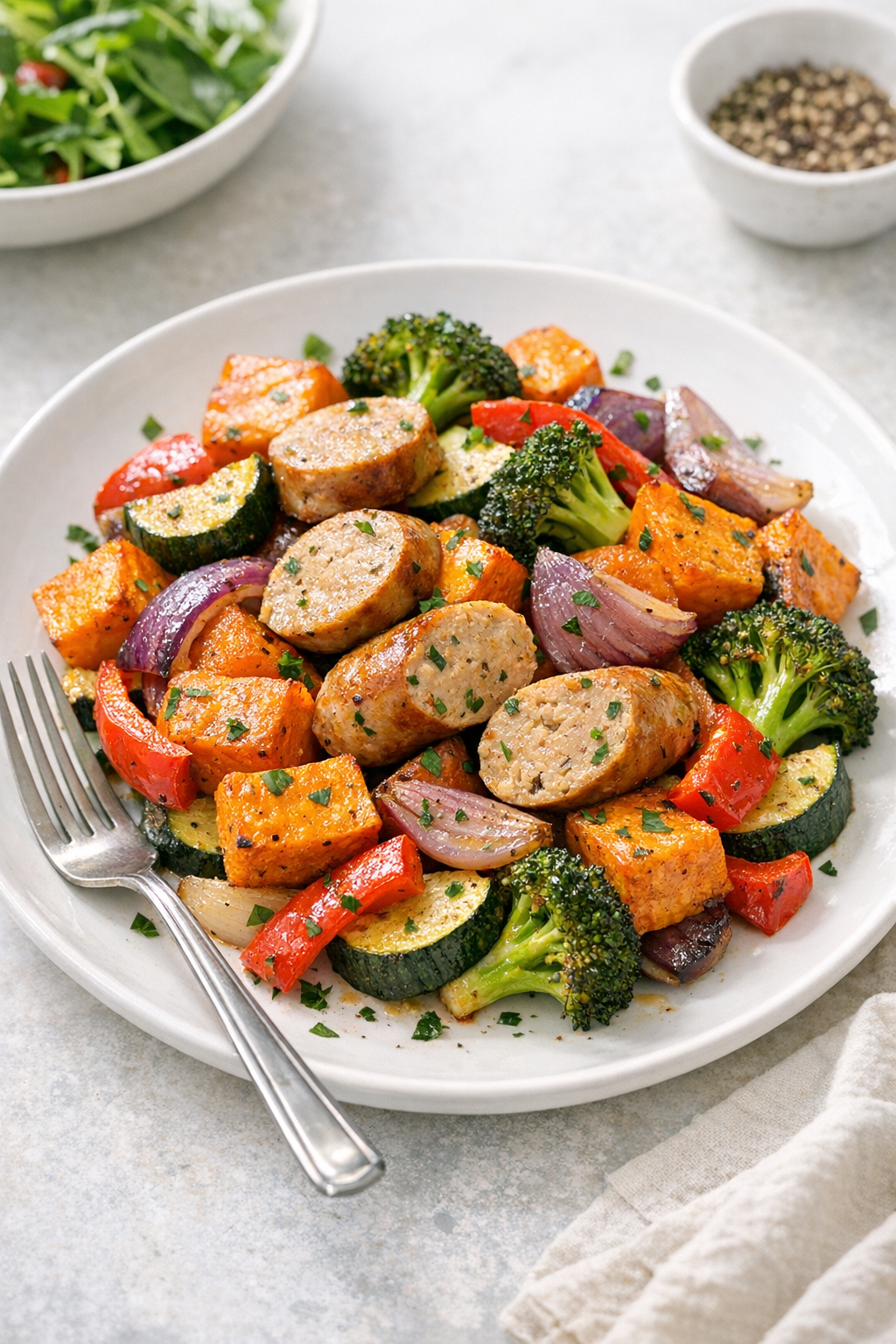 One-Pan Chicken Sausage & Sweet Potatoes