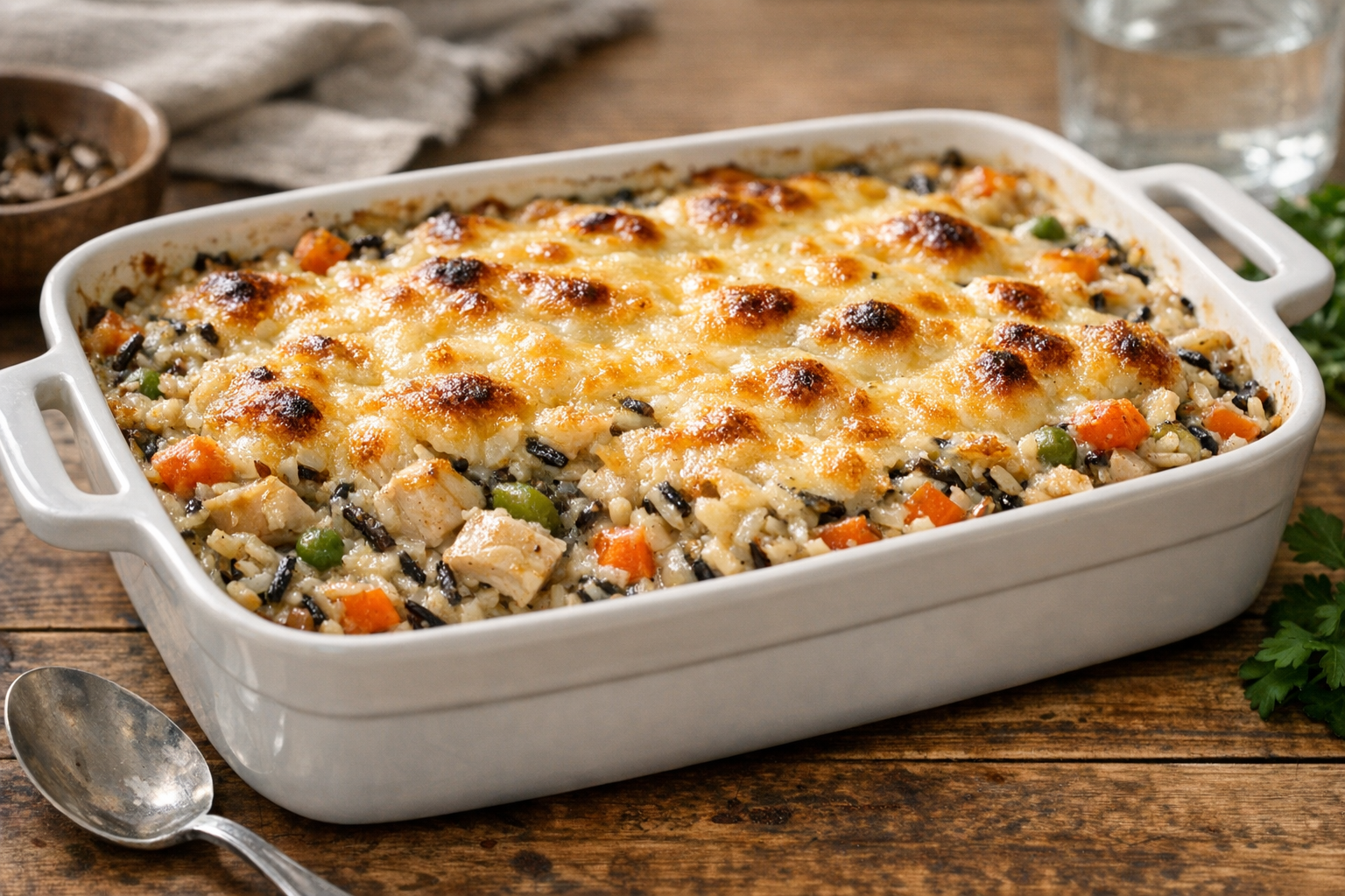 Creamy Chicken and Wild Rice Bake (Easy Casserole)