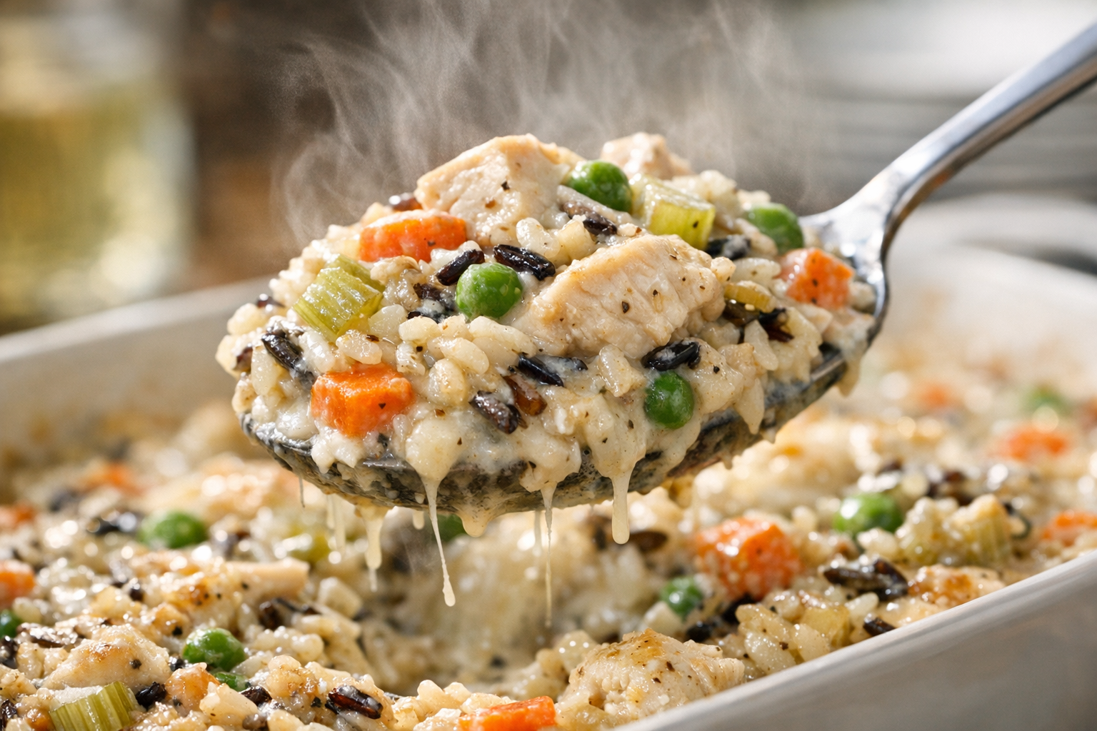 Creamy Chicken and Wild Rice Bake (Easy Casserole)