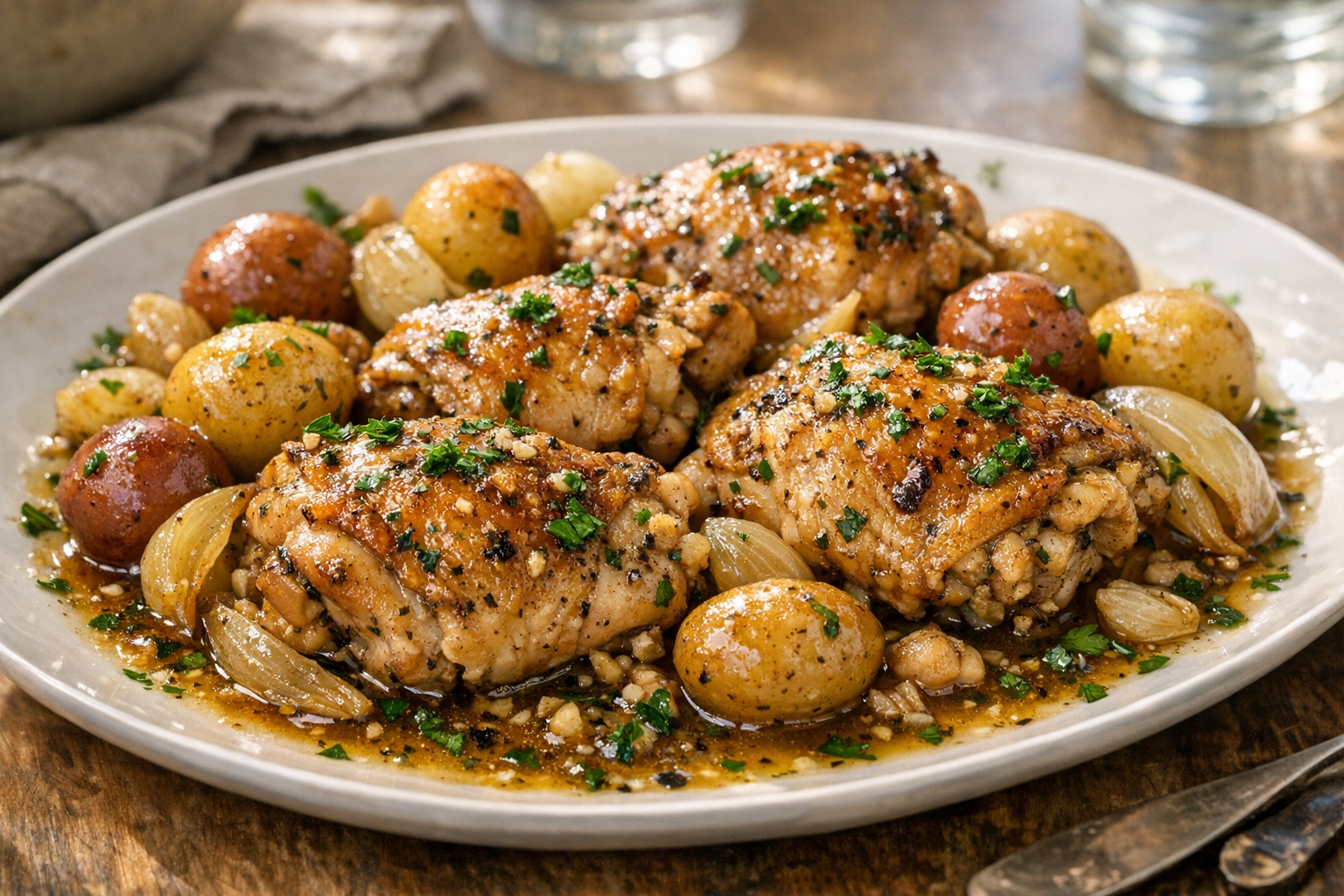 Slow Cooker Garlic Herb Chicken with Potatoes