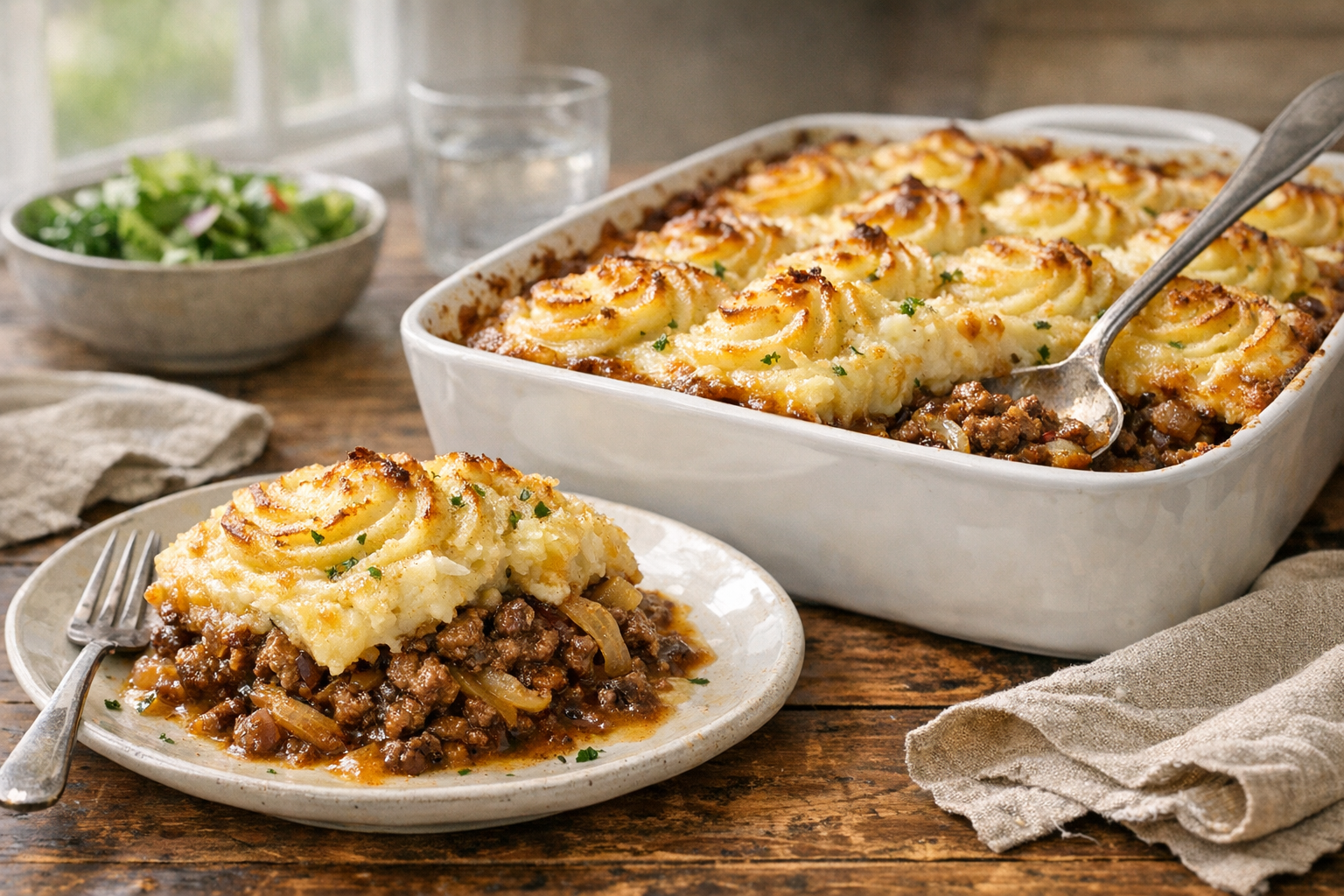 Beef and Onion Gratin with Mashed Potatoes
