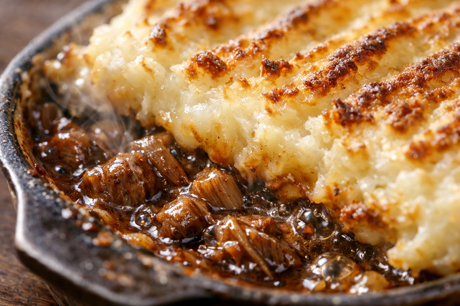 Beef and Onion Gratin with Mashed Potatoes