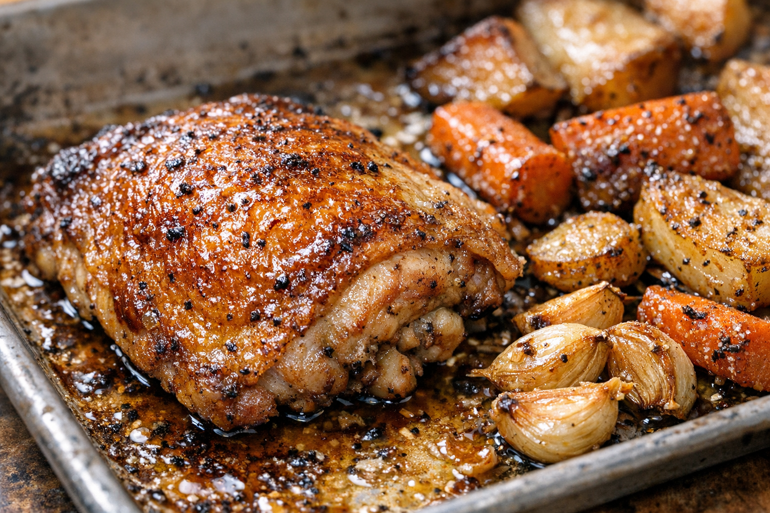 Family-Style Baked Chicken with Root Vegetables
