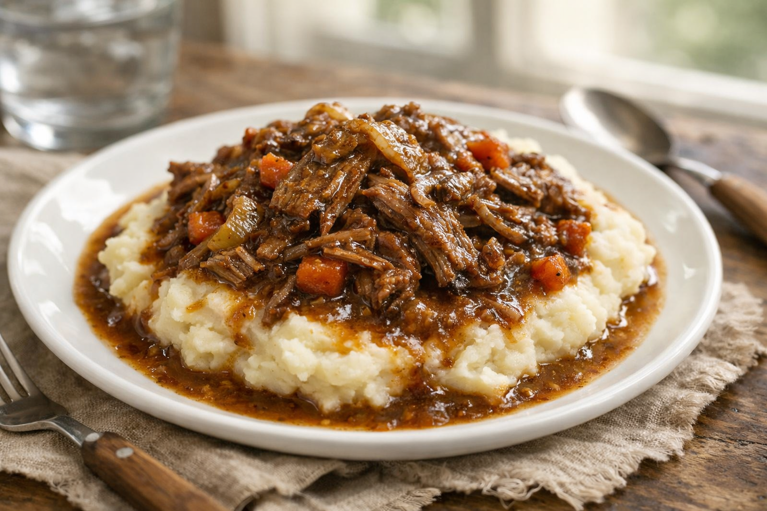 Slow Cooker Beef with Carrot Onion Gravy