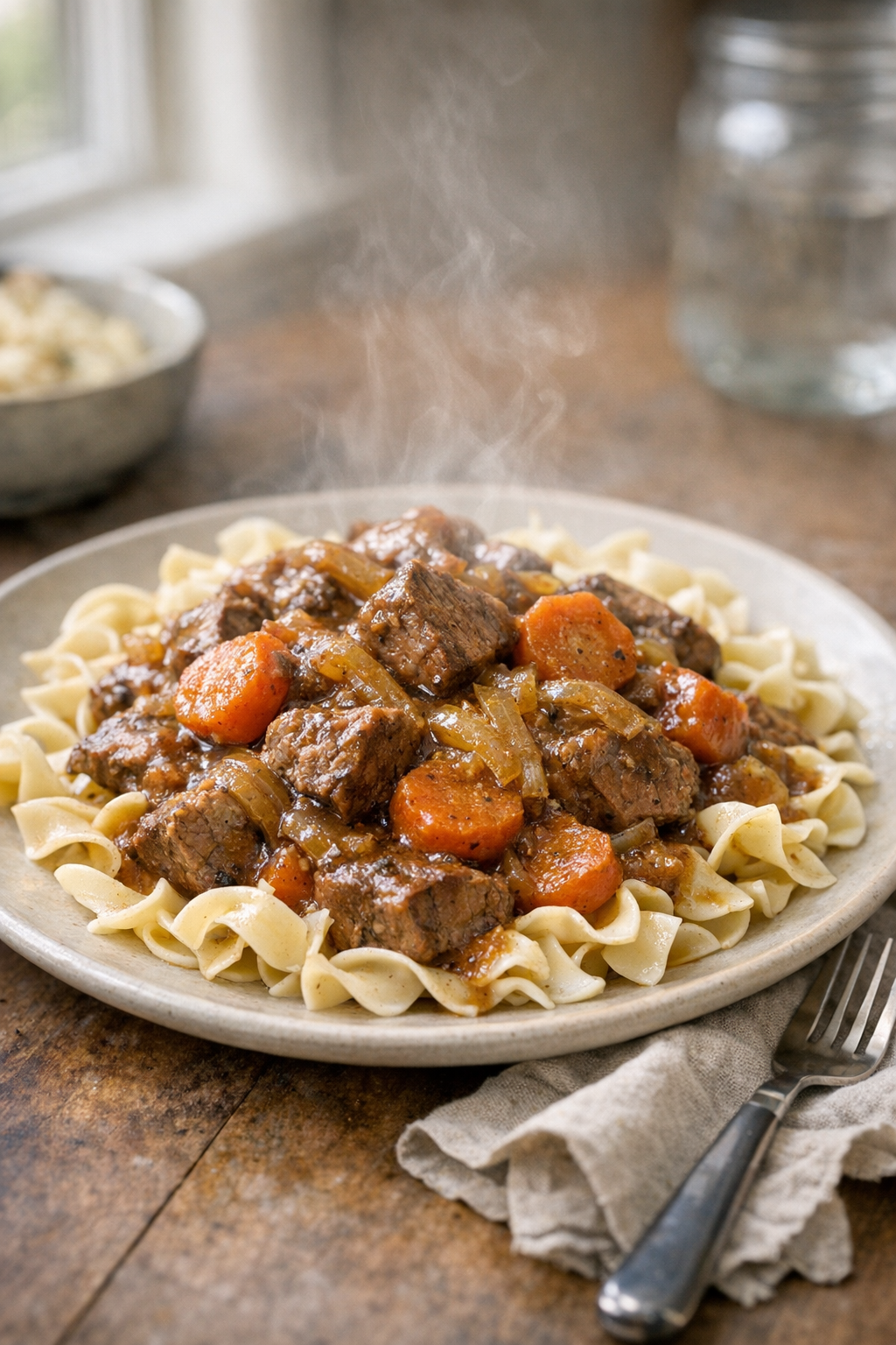 Slow Cooker Beef with Carrot Onion Gravy